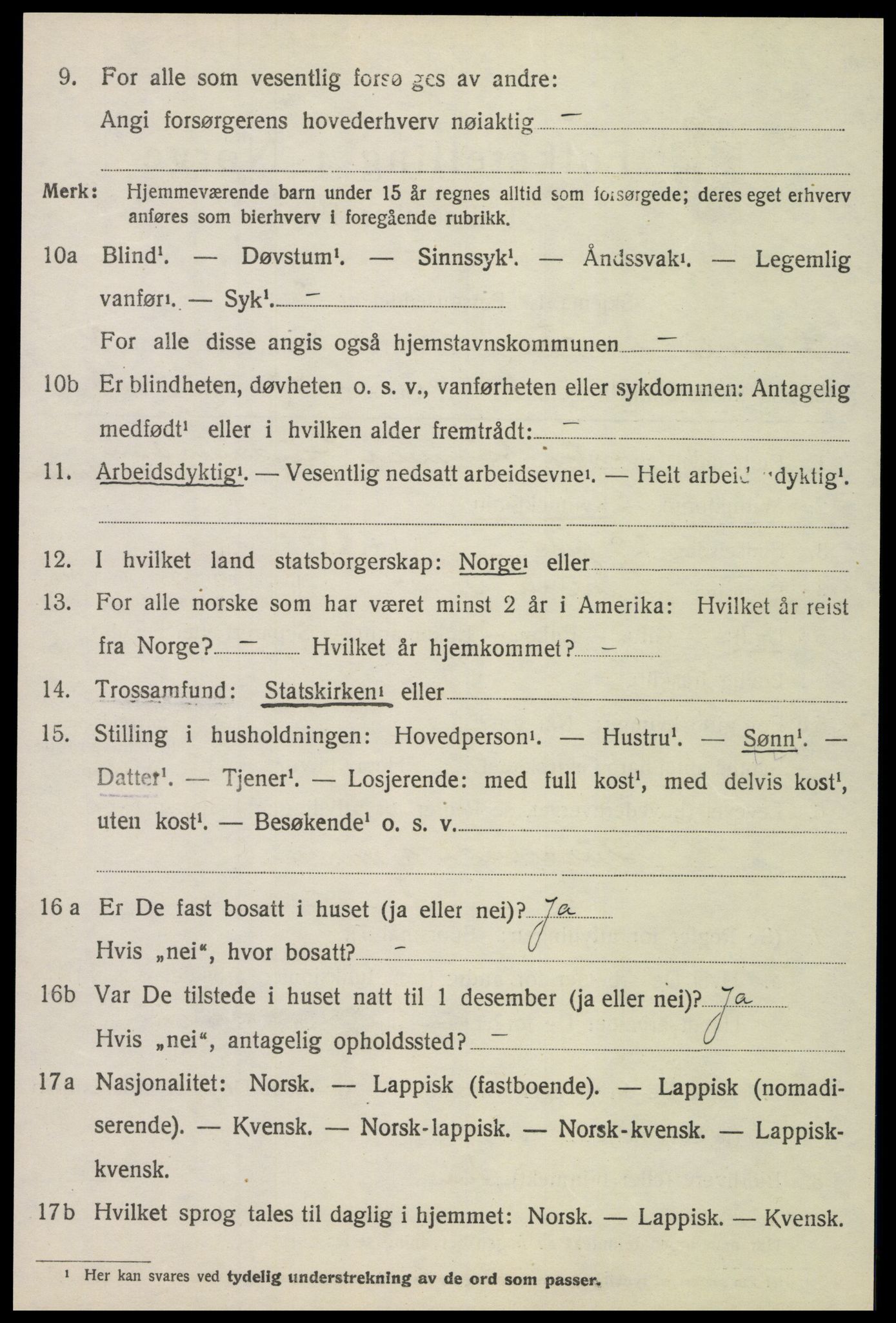 SAT, 1920 census for Leksvik, 1920, p. 2897