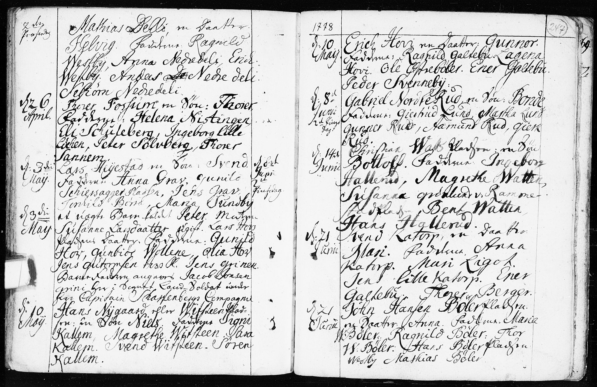 Spydeberg prestekontor Kirkebøker, AV/SAO-A-10924/F/Fa/L0002: Parish register (official) no. I 2, 1739-1780, p. 247