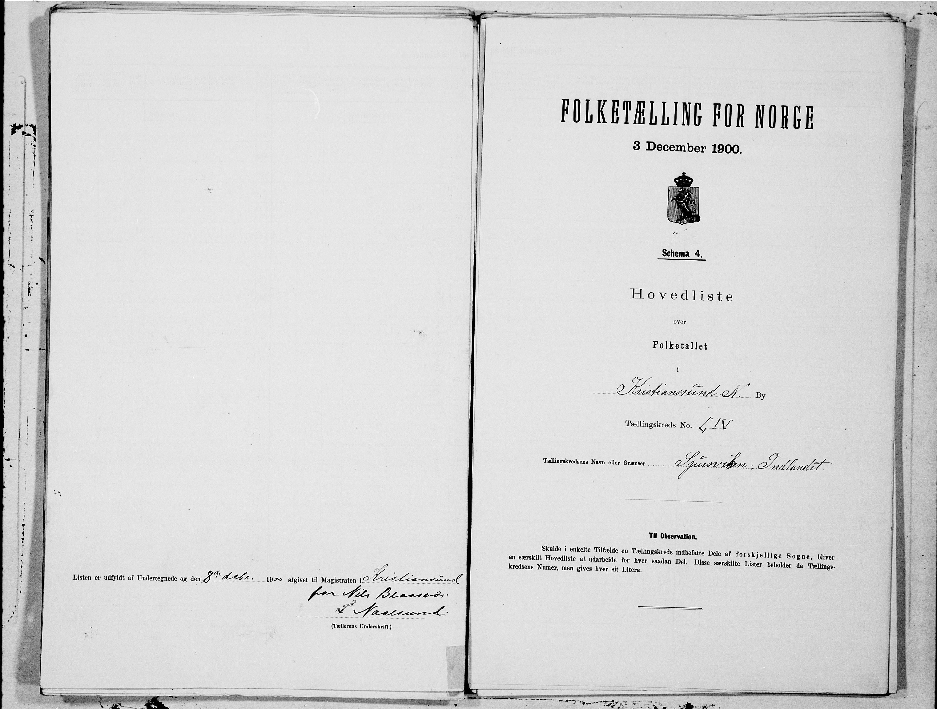 SAT, 1900 census for Kristiansund, 1900, p. 108