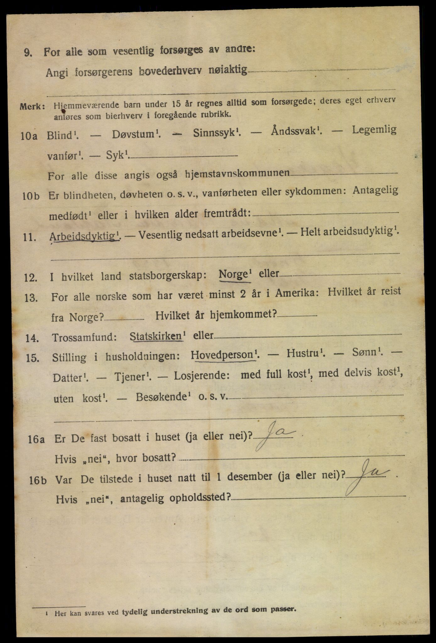SAK, 1920 census for Hægeland, 1920, p. 1368