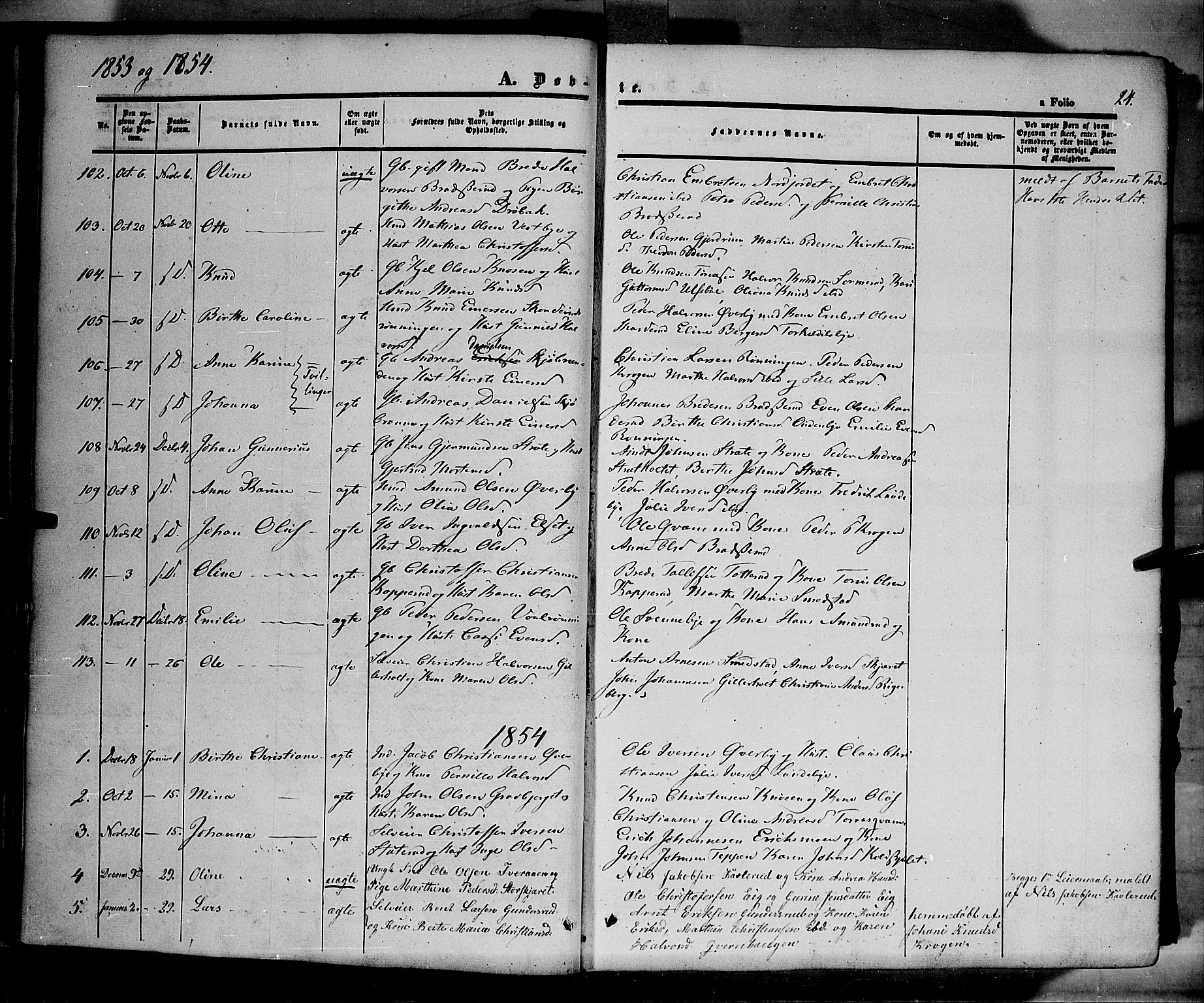 Våler prestekontor, Hedmark, AV/SAH-PREST-040/H/Ha/Haa/L0001: Parish register (official) no. 1, 1849-1878, p. 24