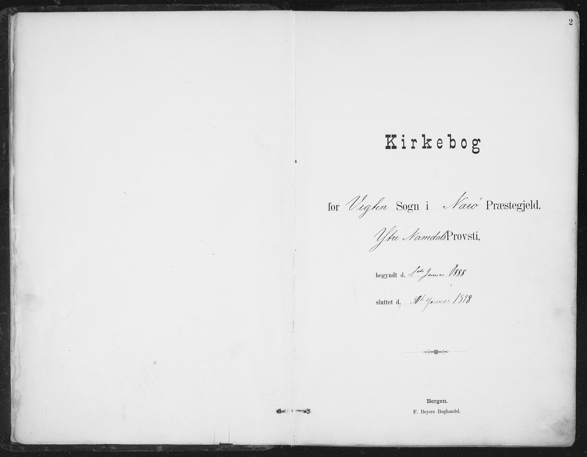 Ministerialprotokoller, klokkerbøker og fødselsregistre - Nord-Trøndelag, SAT/A-1458/786/L0687: Parish register (official) no. 786A03, 1888-1898, p. 2