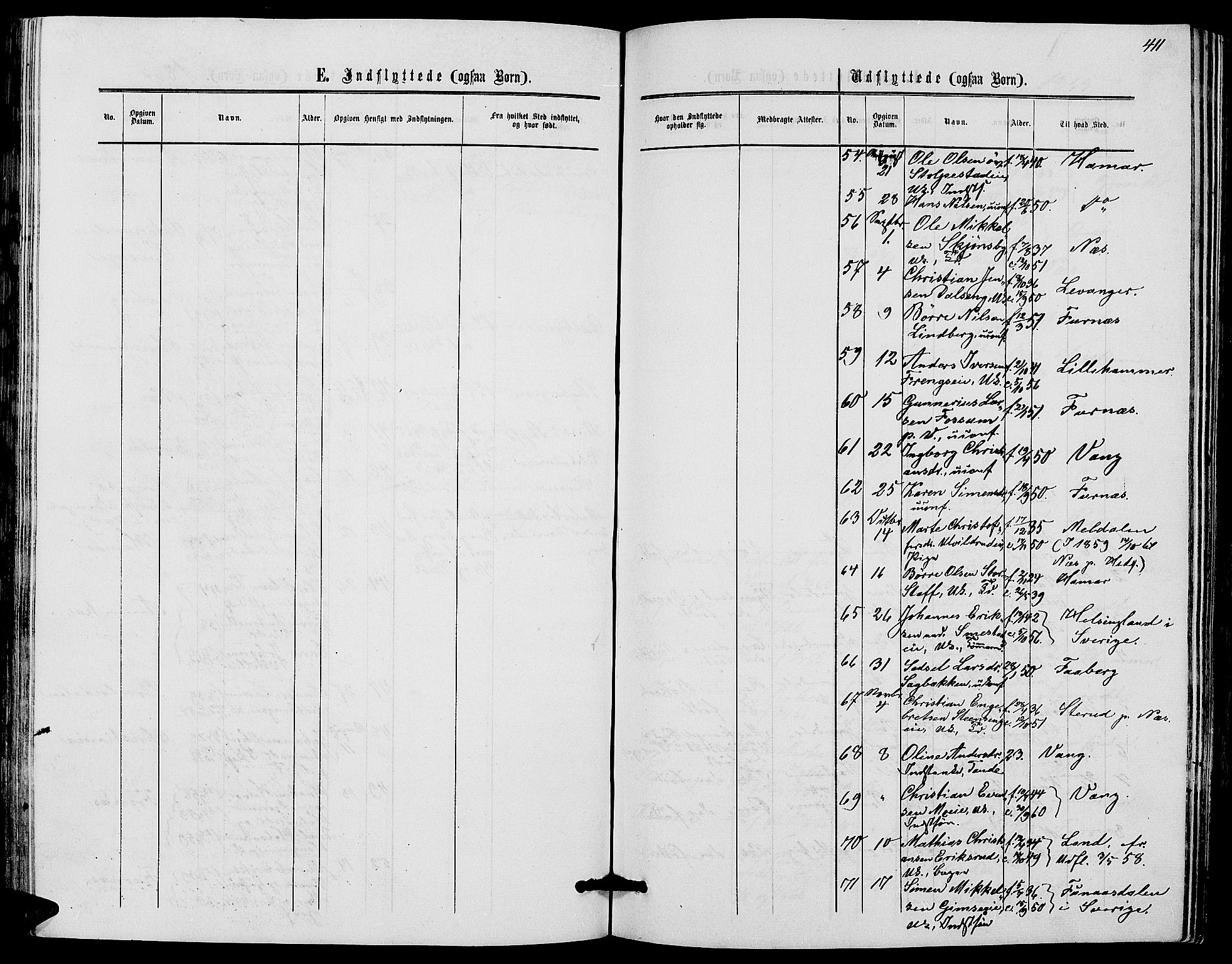 Ringsaker prestekontor, AV/SAH-PREST-014/L/La/L0007: Parish register (copy) no. 7, 1861-1869, p. 411