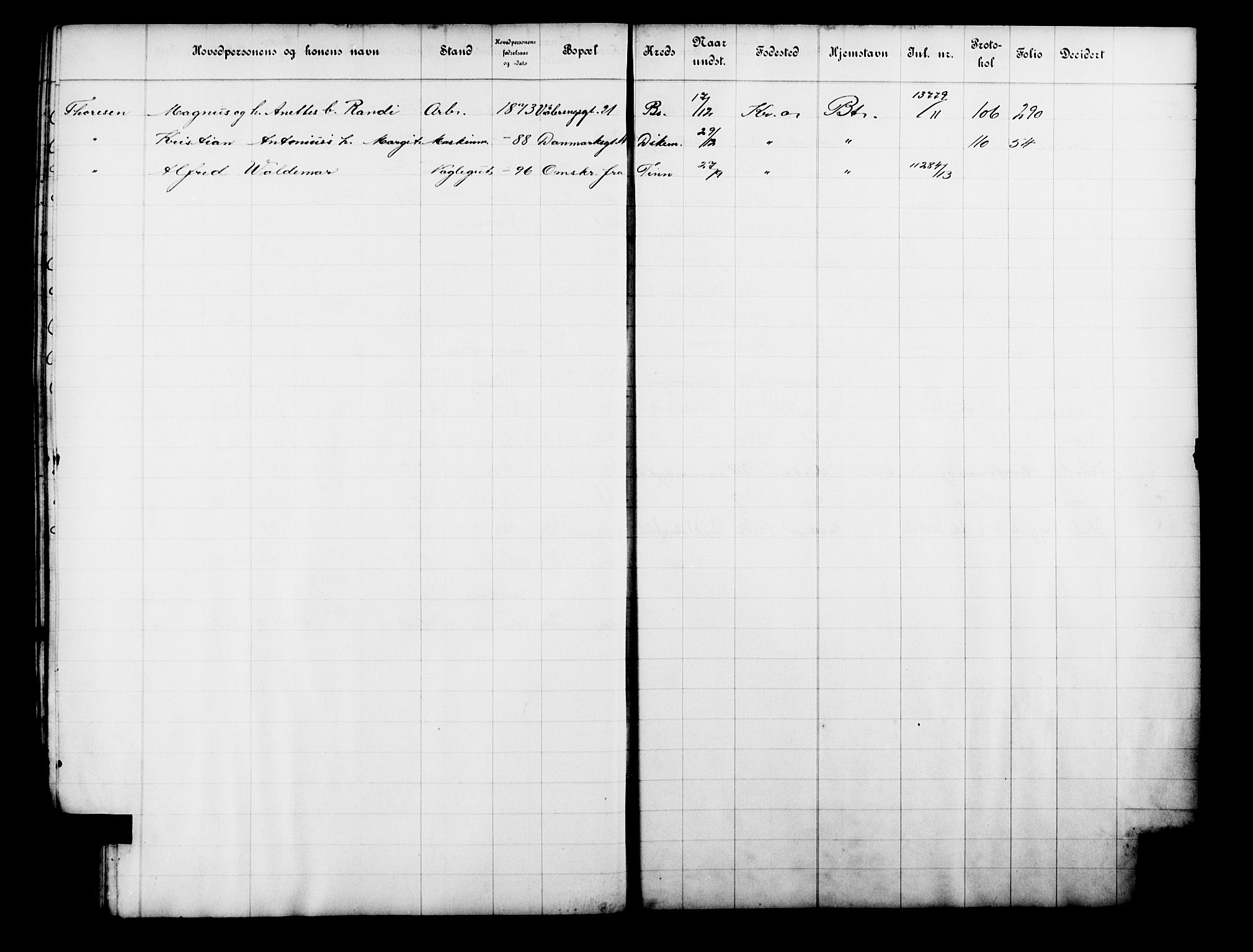 Fattigvesenet, OBA/A-20045/Fb/L0032: Hjemstavnsregister, 1913, p. 227