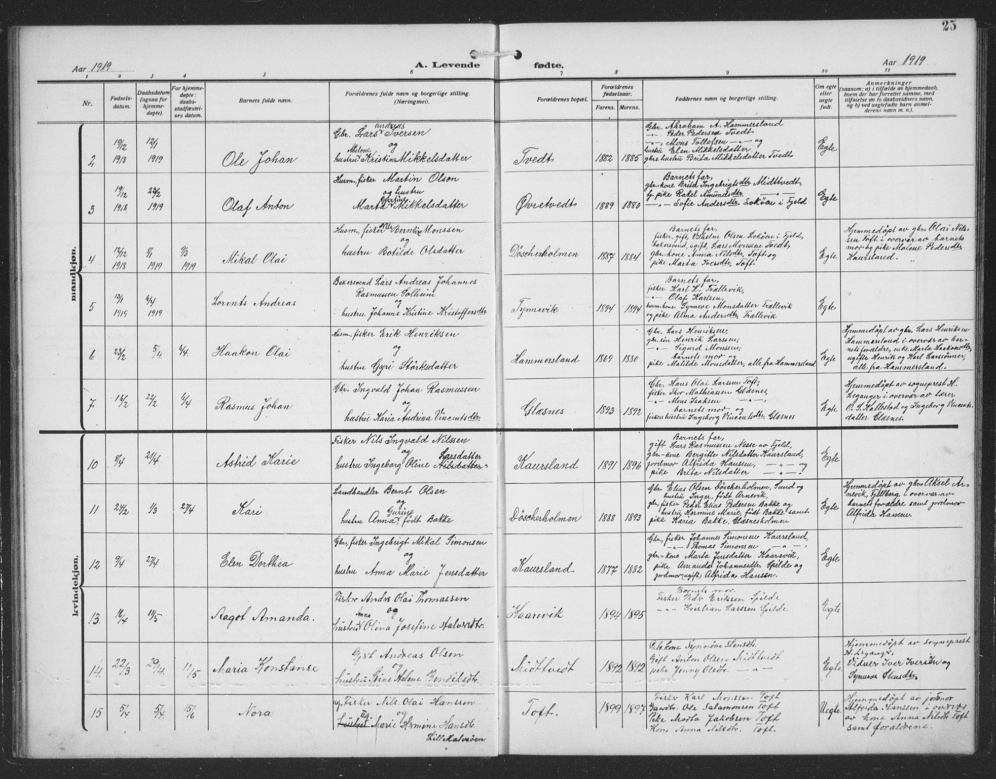 Sund sokneprestembete, SAB/A-99930: Parish register (copy) no. C 1, 1913-1928, p. 25