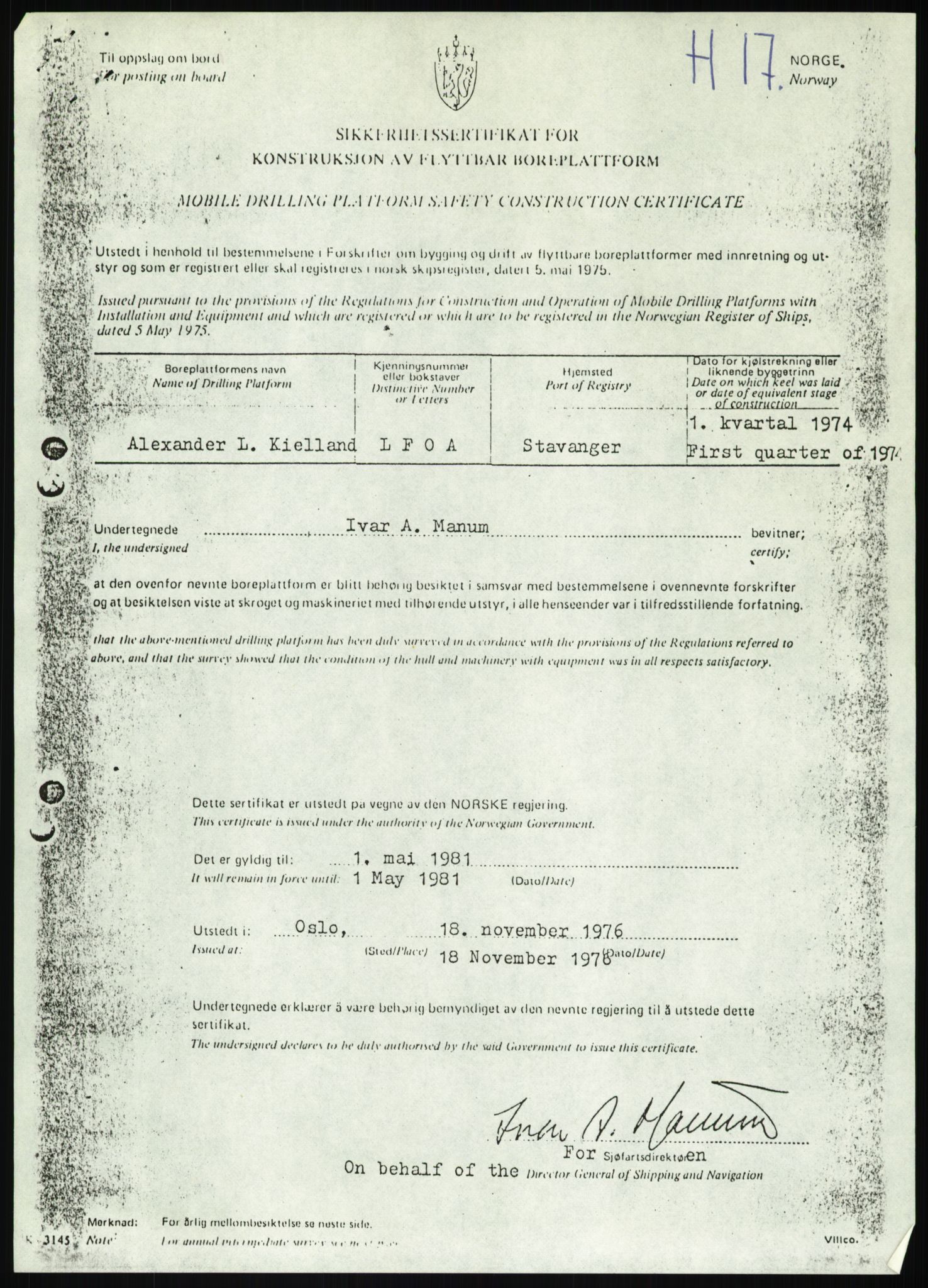 Justisdepartementet, Granskningskommisjonen ved Alexander Kielland-ulykken 27.3.1980, AV/RA-S-1165/D/L0012: H Sjøfartsdirektoratet/Skipskontrollen (Doku.liste + H1-H11, H13, H16-H22 av 52), 1980-1981, p. 548