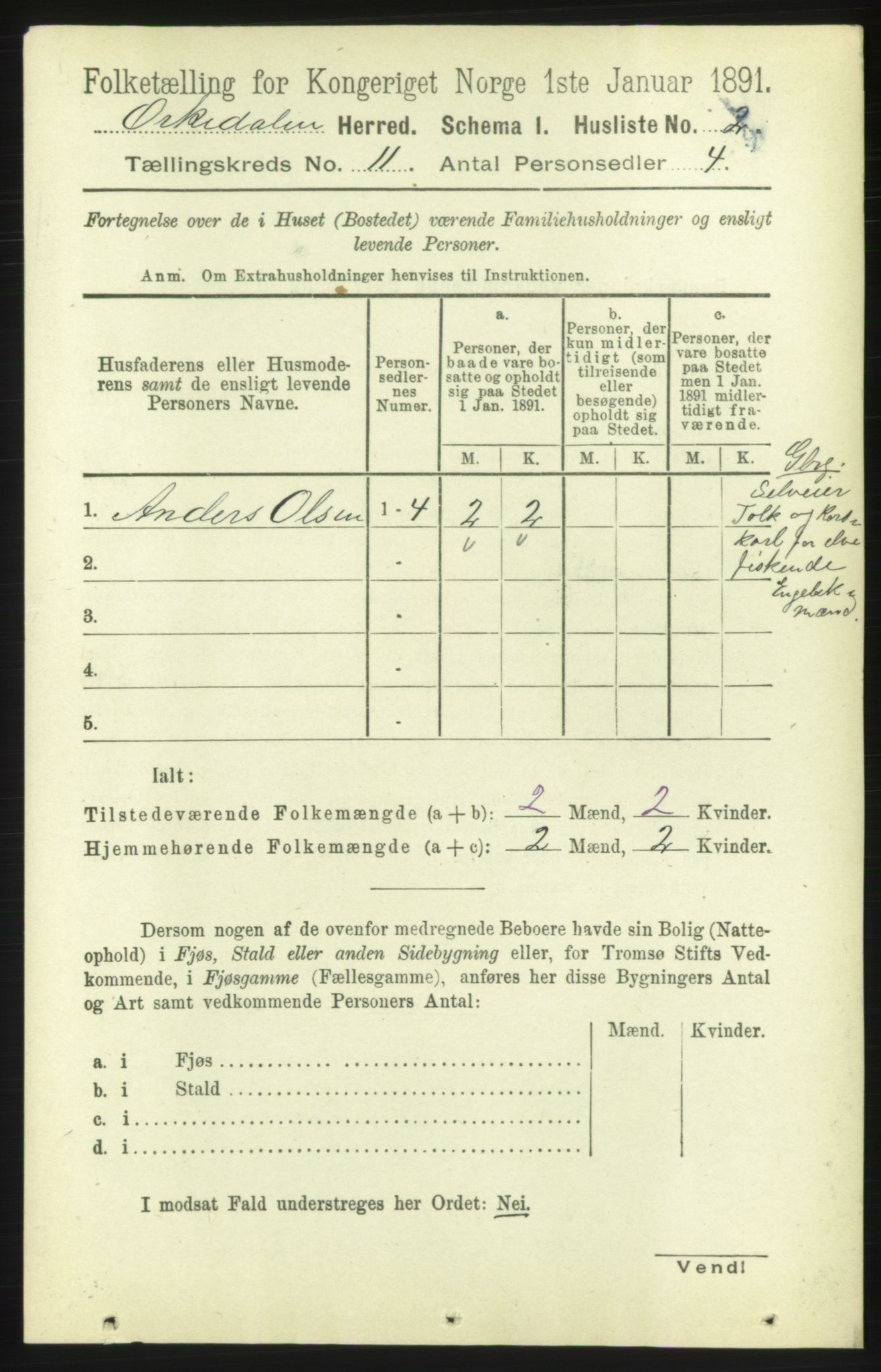 RA, 1891 census for 1638 Orkdal, 1891, p. 5081