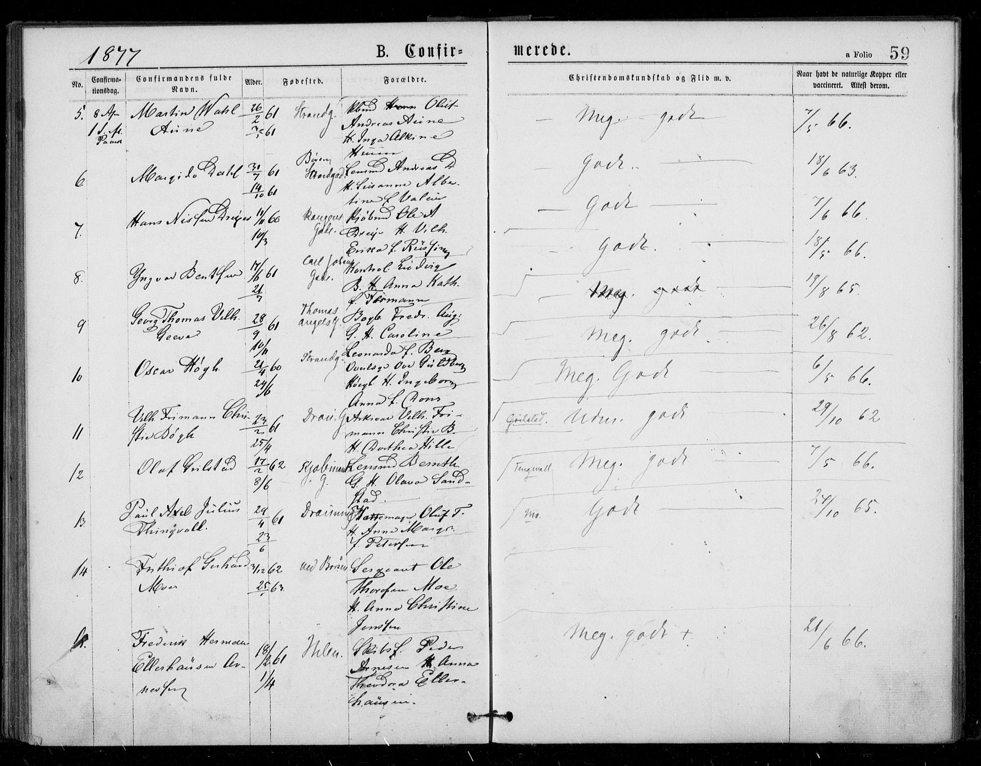 Ministerialprotokoller, klokkerbøker og fødselsregistre - Sør-Trøndelag, SAT/A-1456/602/L0121: Parish register (official) no. 602A19, 1872-1879, p. 59