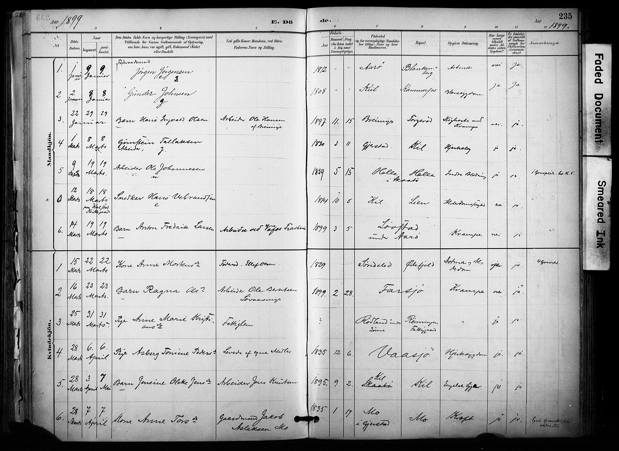 Sannidal kirkebøker, SAKO/A-296/F/Fa/L0015: Parish register (official) no. 15, 1884-1899, p. 235
