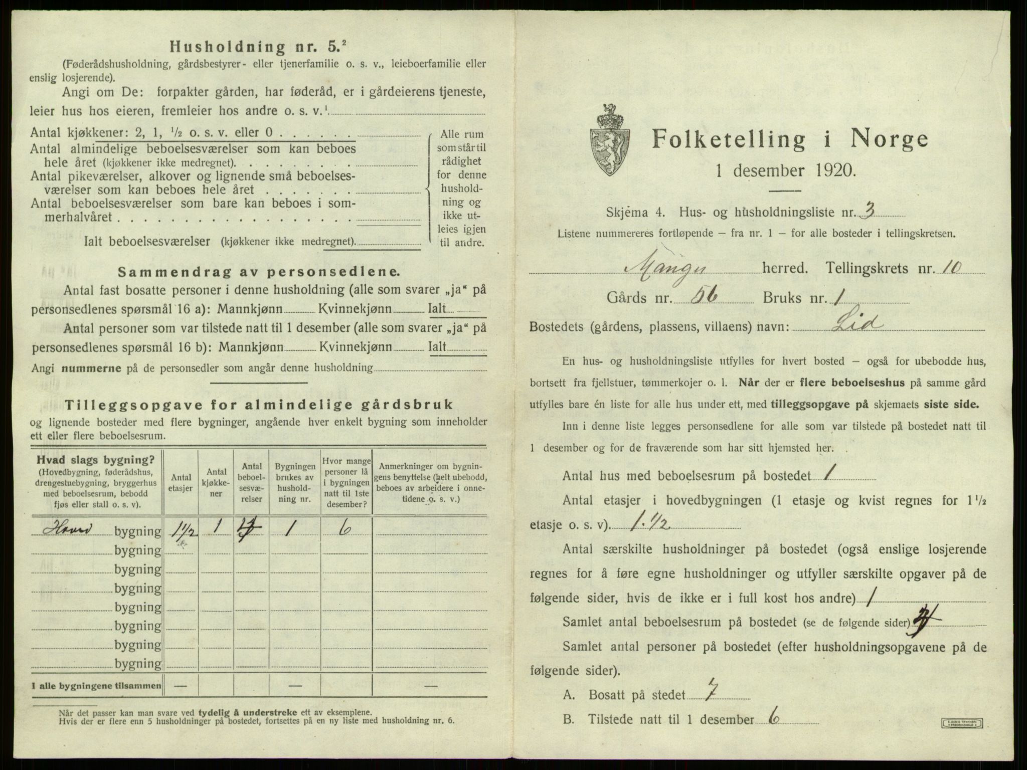 SAB, 1920 census for Manger, 1920, p. 763