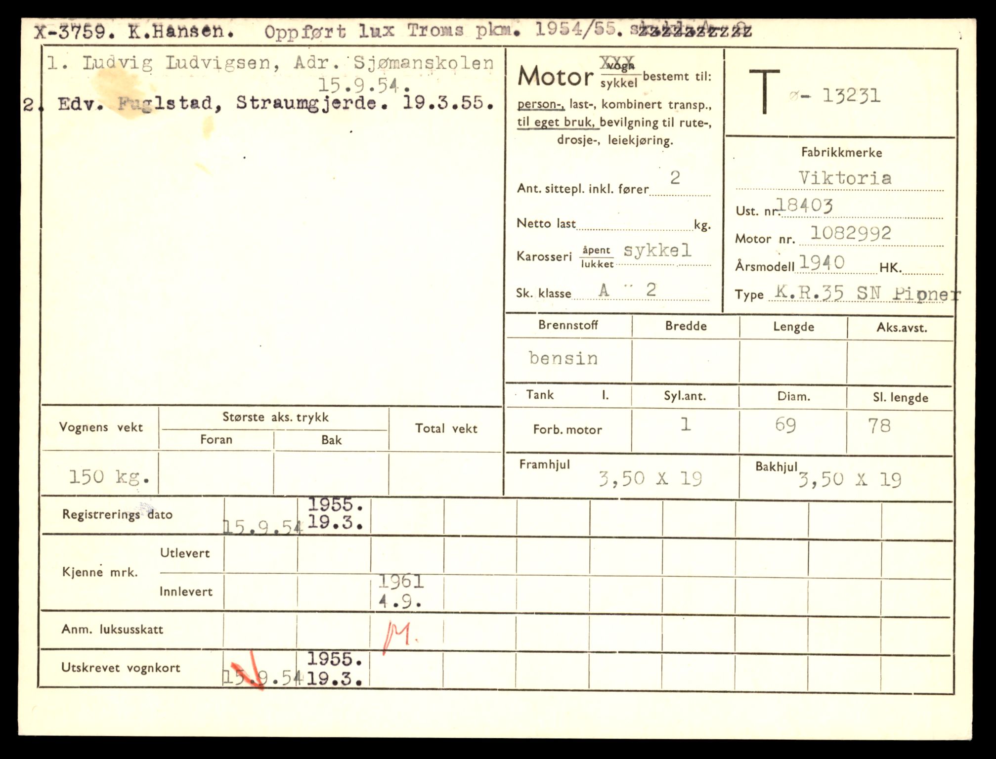 Møre og Romsdal vegkontor - Ålesund trafikkstasjon, AV/SAT-A-4099/F/Fe/L0038: Registreringskort for kjøretøy T 13180 - T 13360, 1927-1998, p. 877
