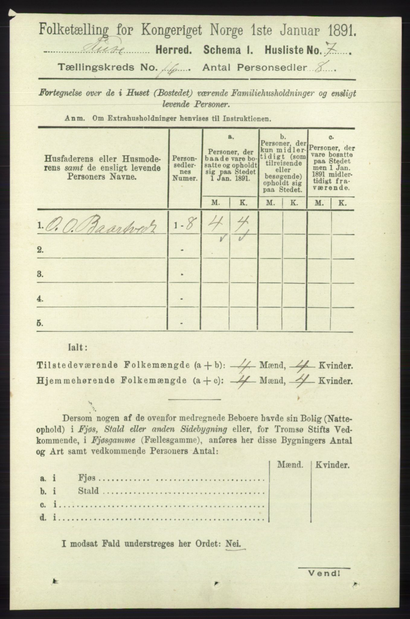 RA, 1891 census for 1241 Fusa, 1891, p. 3574