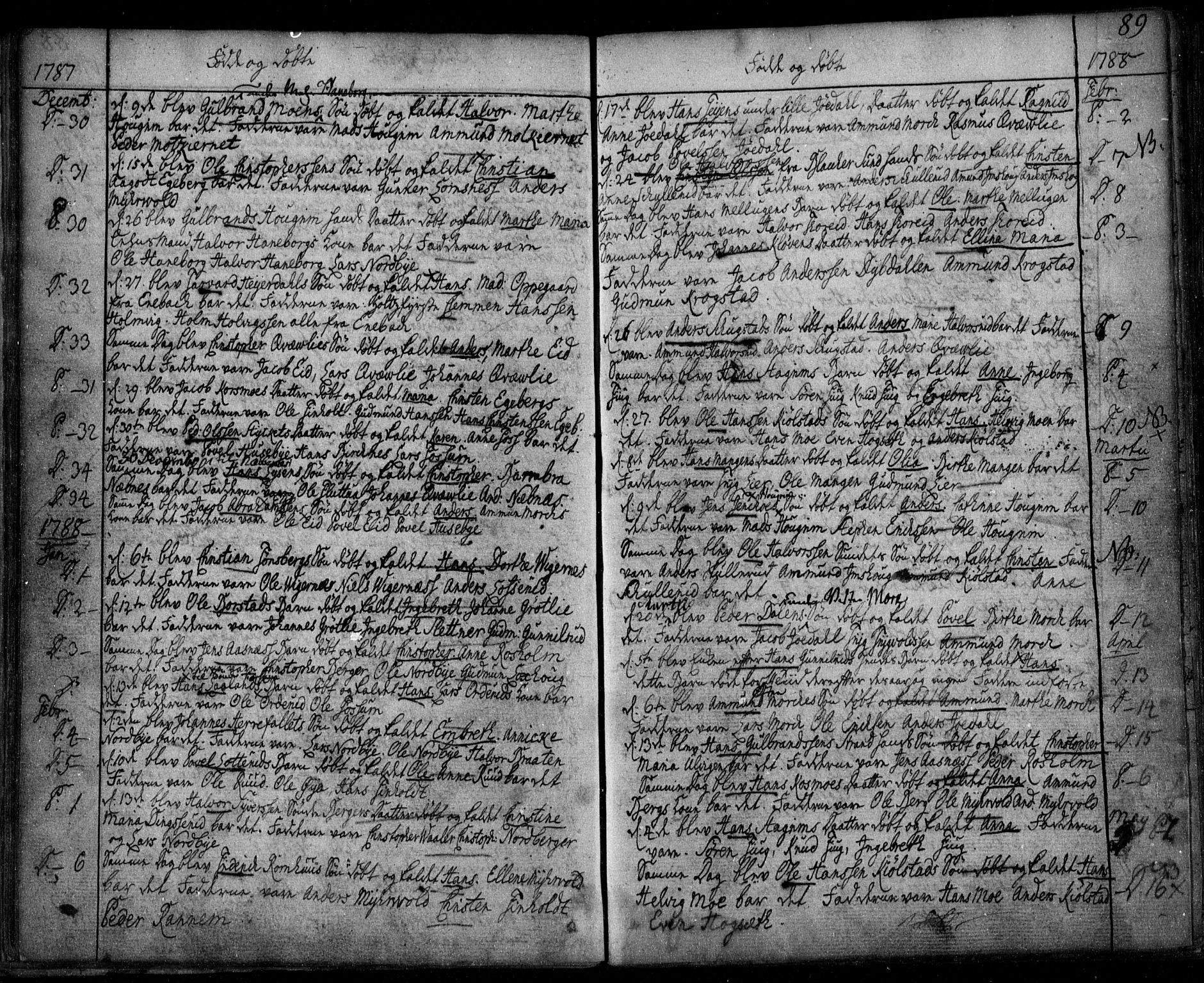 Aurskog prestekontor Kirkebøker, SAO/A-10304a/F/Fa/L0003: Parish register (official) no. I 3, 1767-1807, p. 89