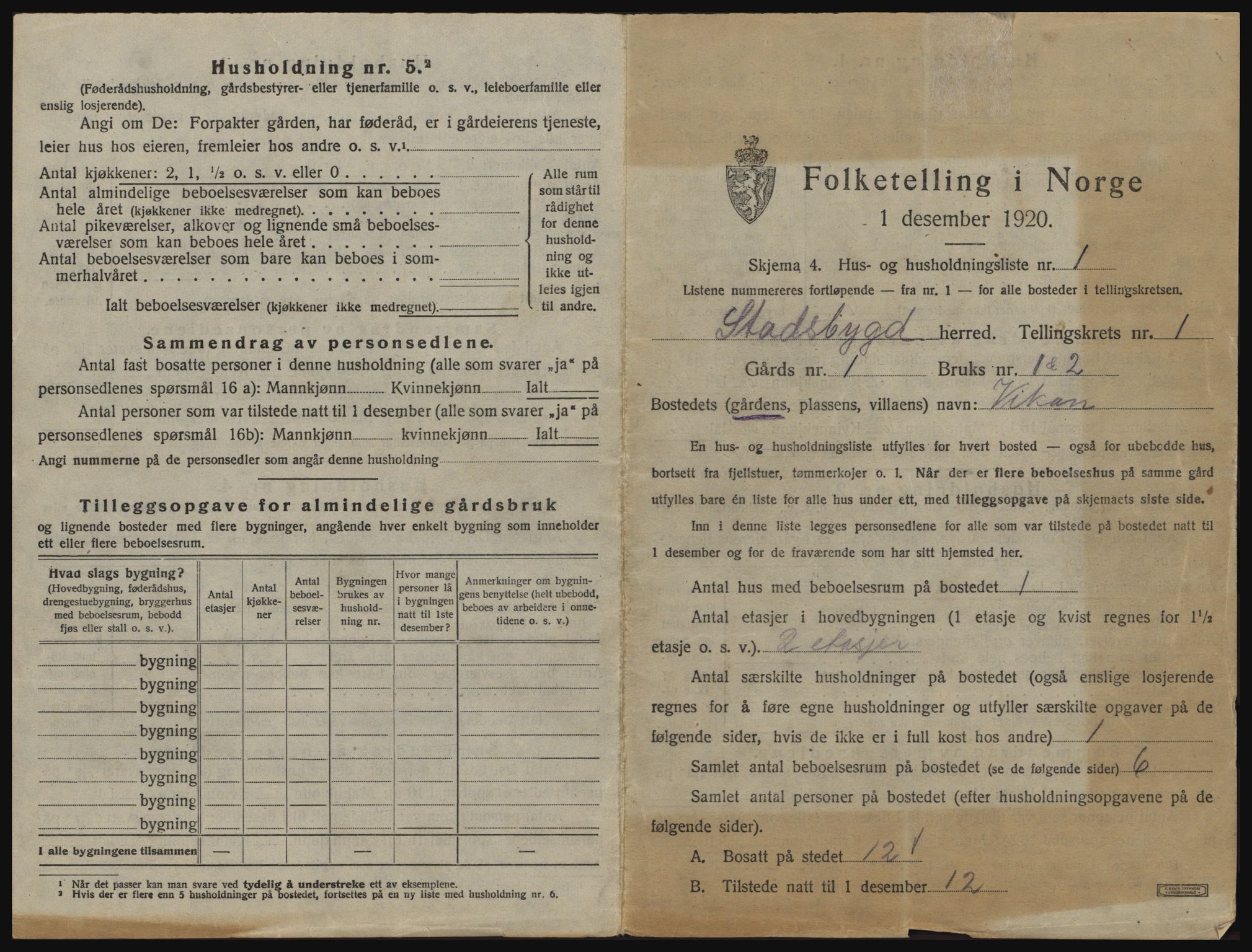 SAT, 1920 census for Stadsbygd, 1920, p. 40