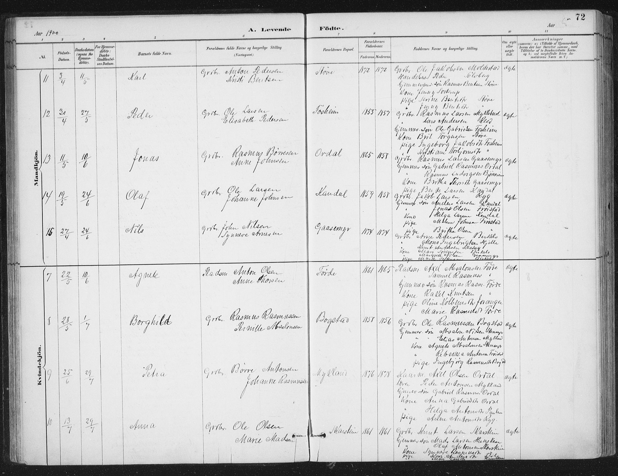 Gloppen sokneprestembete, AV/SAB-A-80101/H/Haa/Haac/L0002: Parish register (official) no. C  2, 1887-1904, p. 72