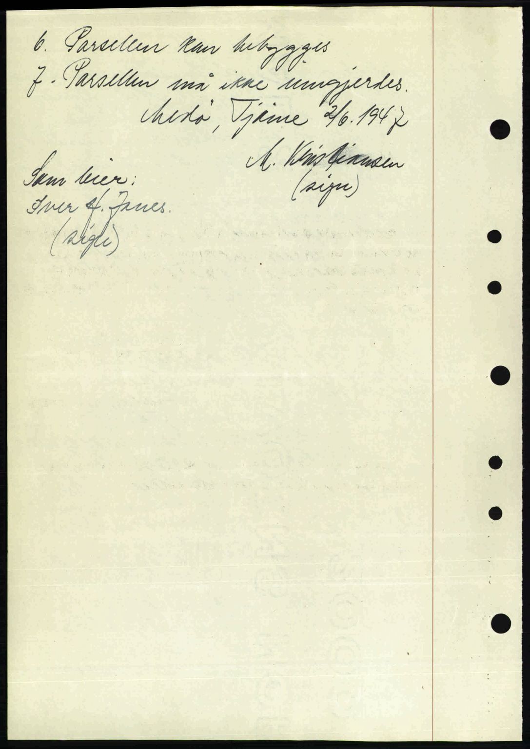 Tønsberg sorenskriveri, SAKO/A-130/G/Ga/Gaa/L0022: Mortgage book no. A22, 1947-1947, Diary no: : 2018/1947