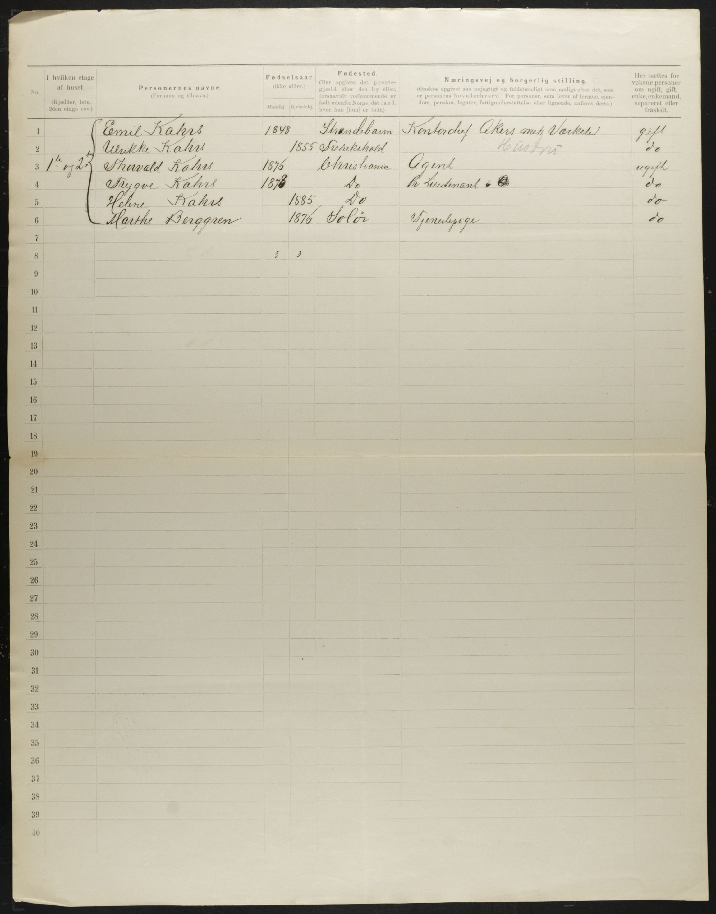 OBA, Municipal Census 1901 for Kristiania, 1901, p. 308