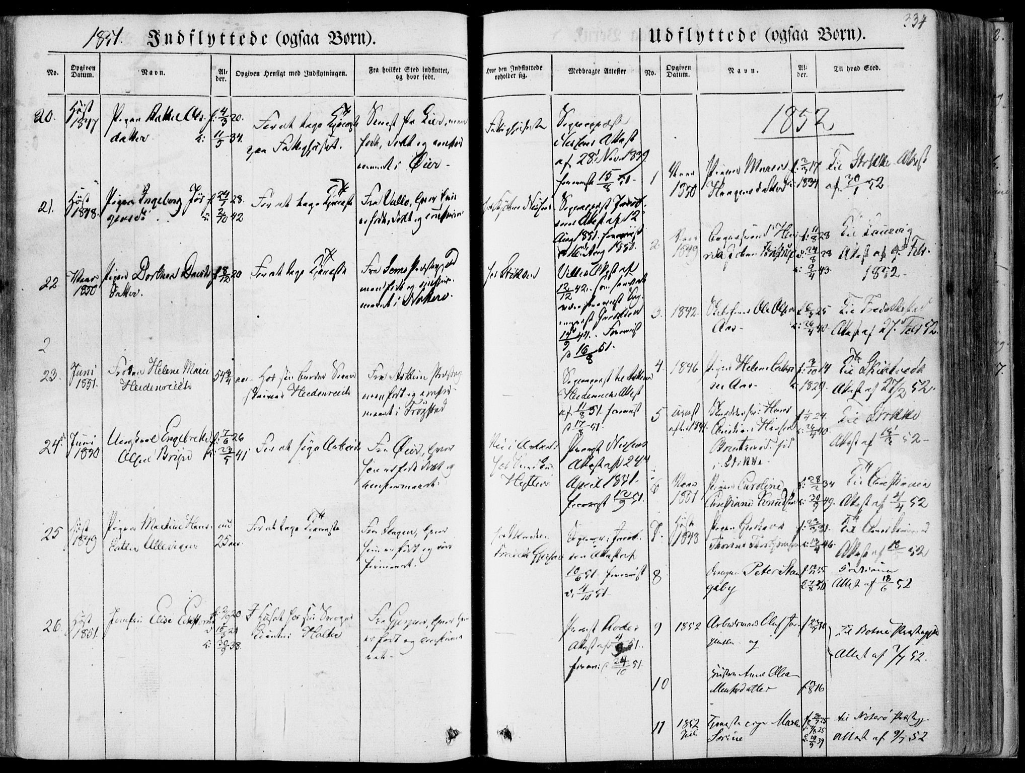 Tønsberg kirkebøker, AV/SAKO-A-330/F/Fa/L0007: Parish register (official) no. I 7, 1845-1854, p. 334