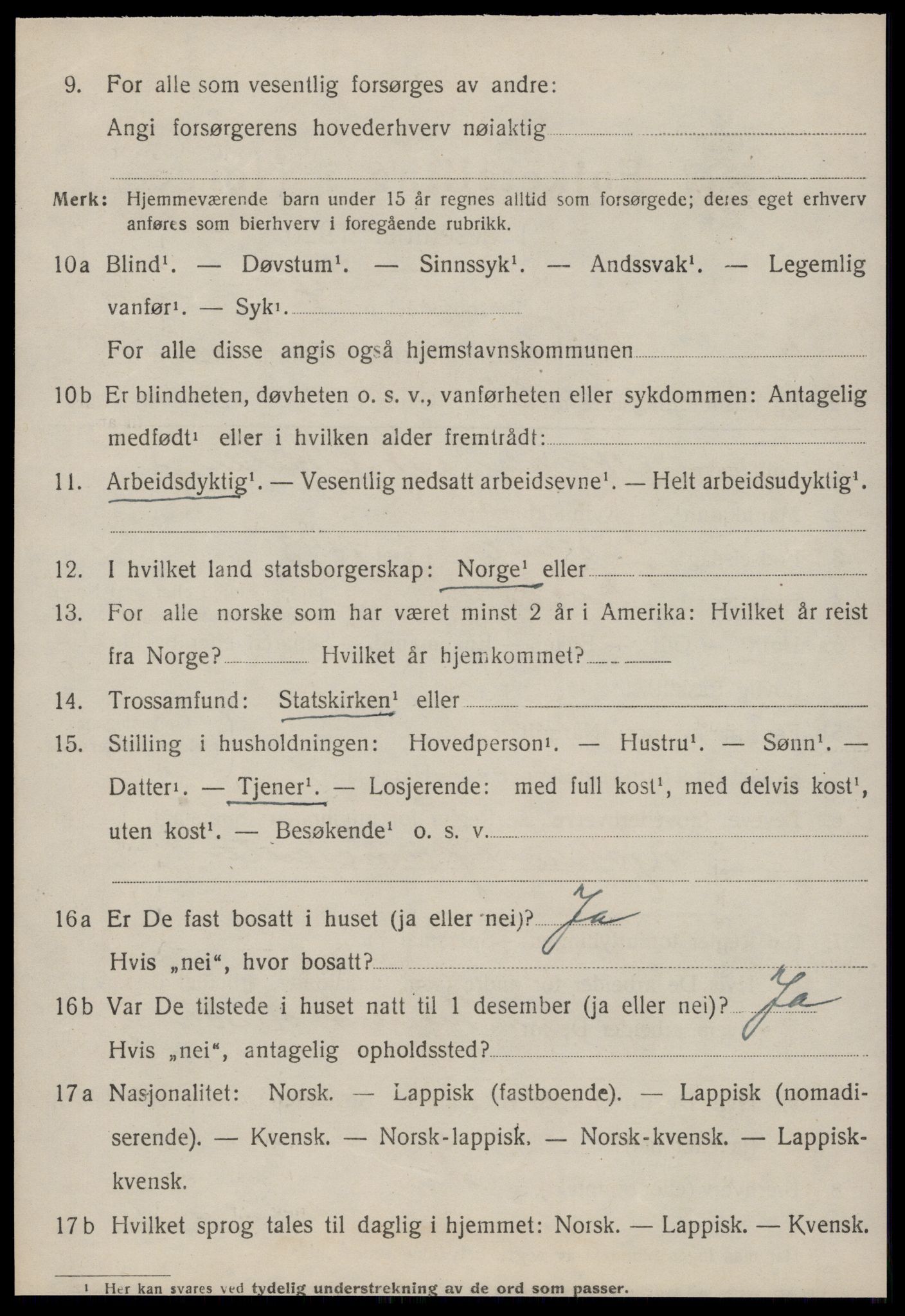 SAT, 1920 census for Røros, 1920, p. 2743