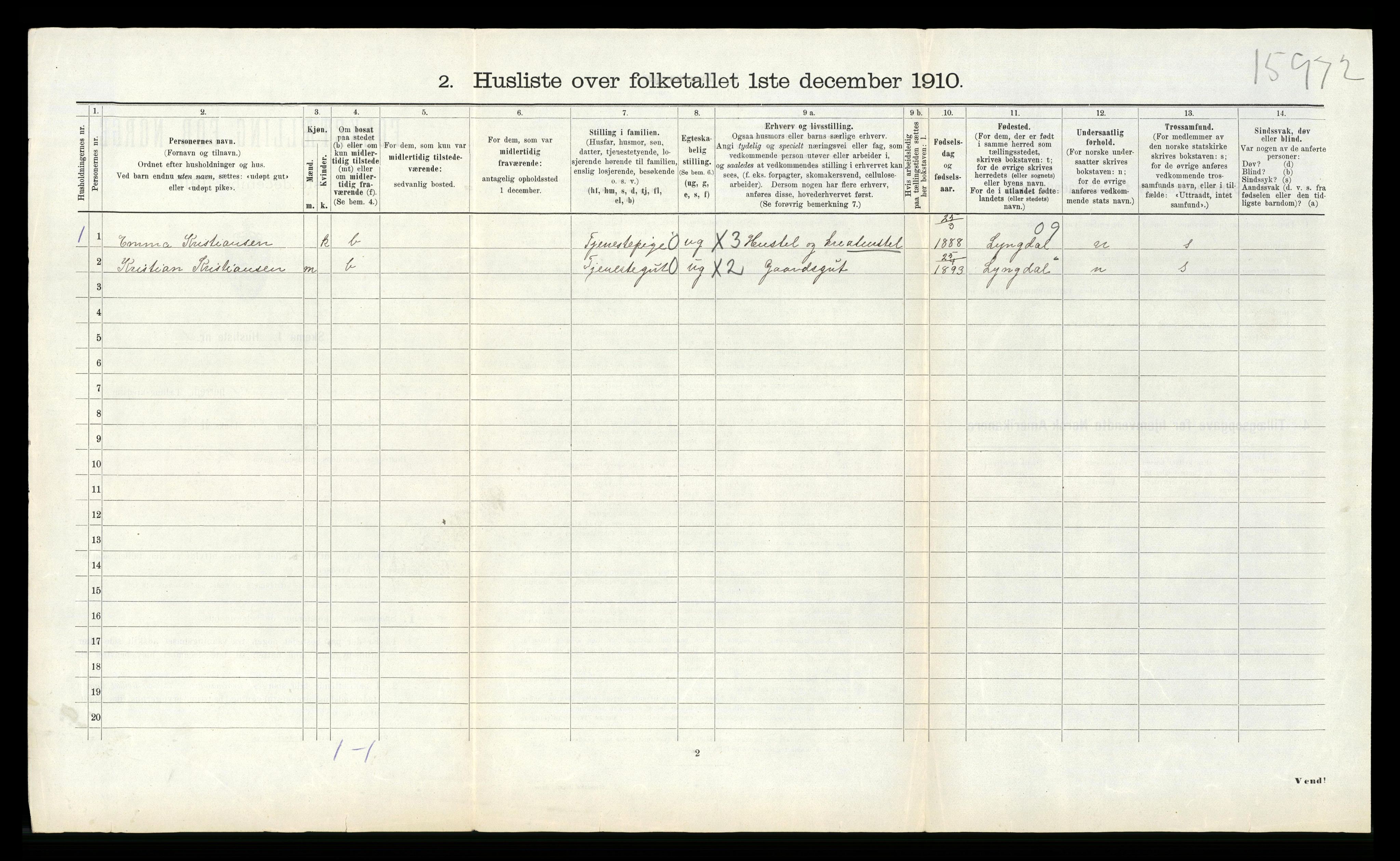 RA, 1910 census for Halse og Harkmark, 1910, p. 343