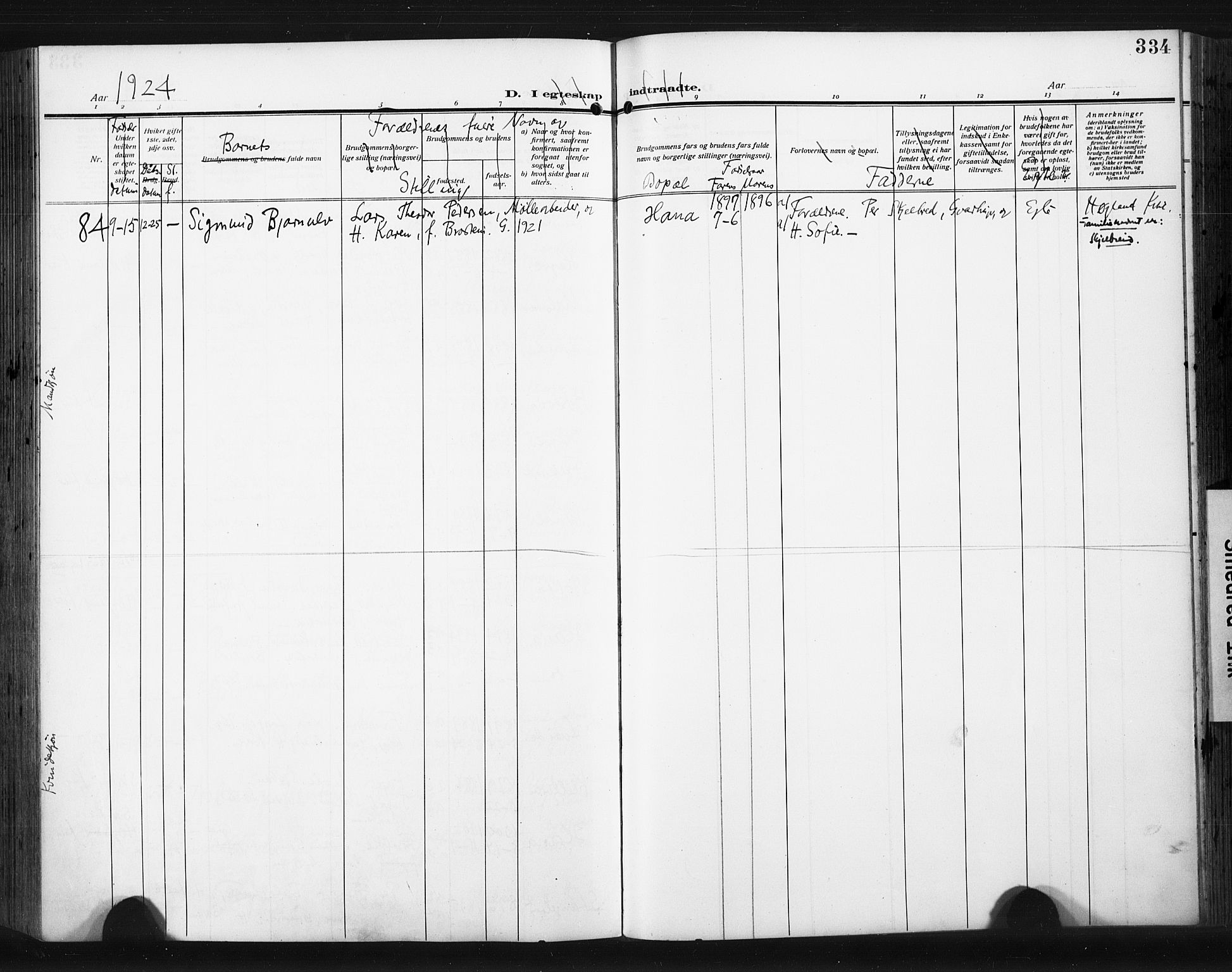 Høyland sokneprestkontor, SAST/A-101799/001/30BA/L0017: Parish register (official) no. A 15, 1912-1924, p. 334