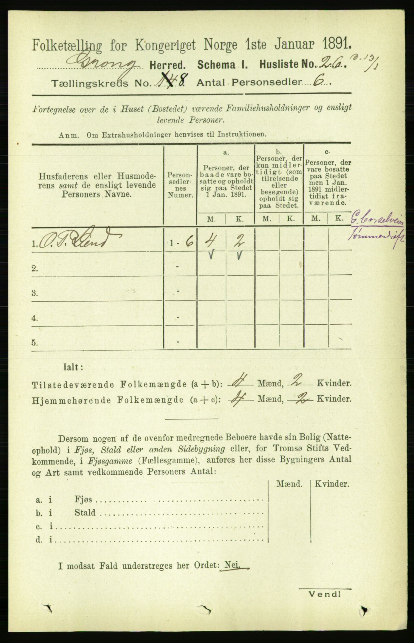 RA, 1891 census for 1742 Grong, 1891, p. 2820