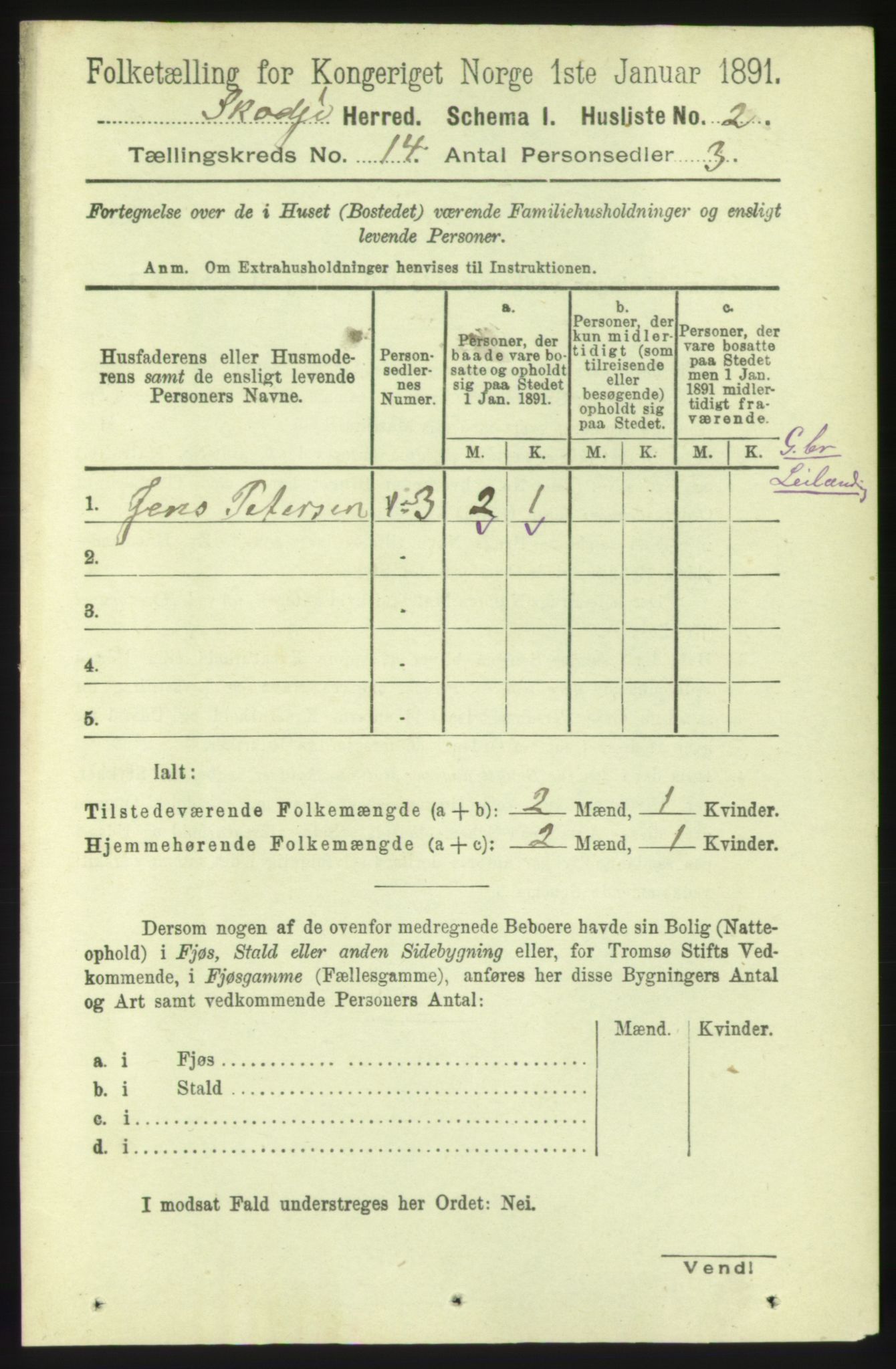 RA, 1891 census for 1529 Skodje, 1891, p. 2983