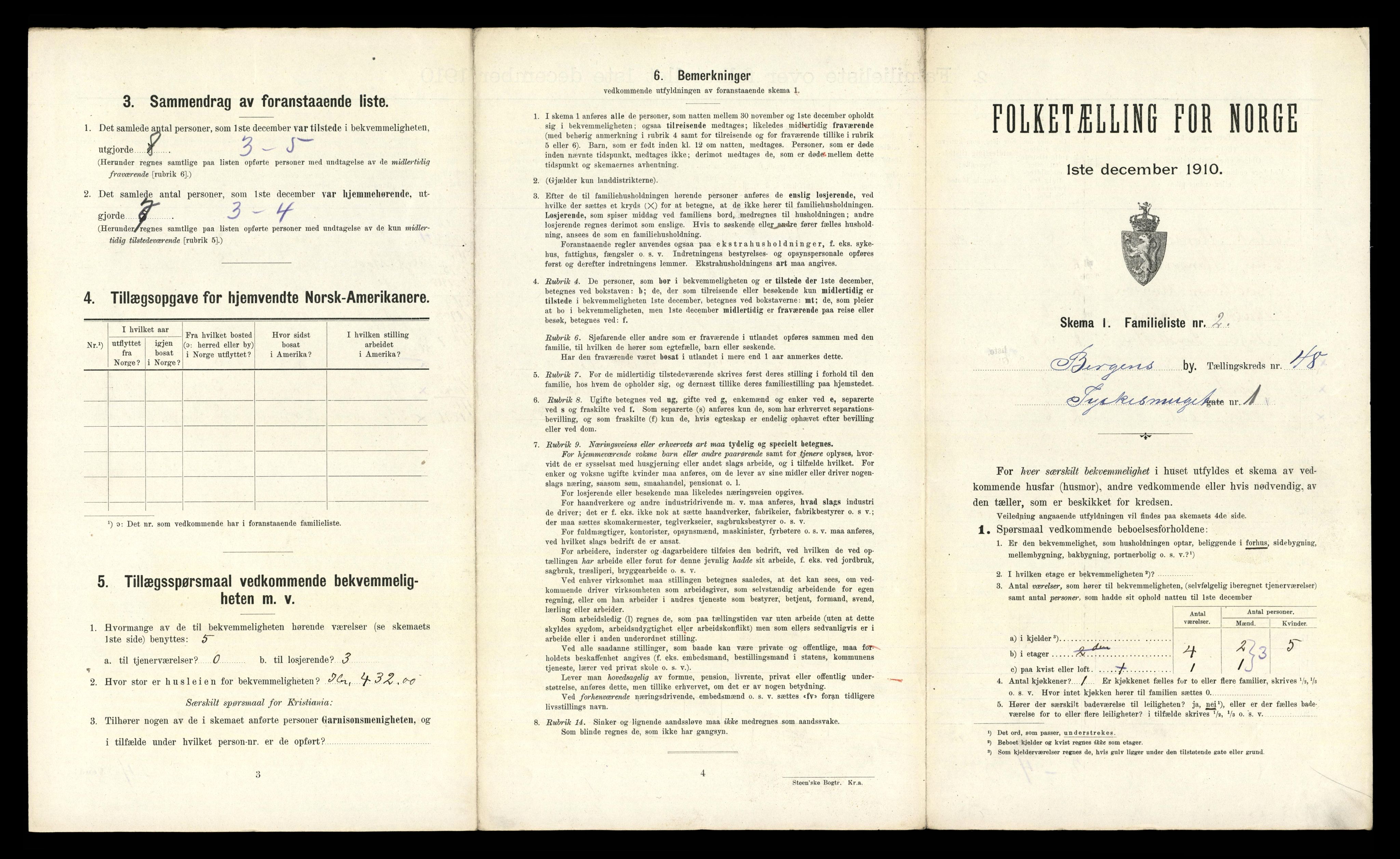 RA, 1910 census for Bergen, 1910, p. 16437