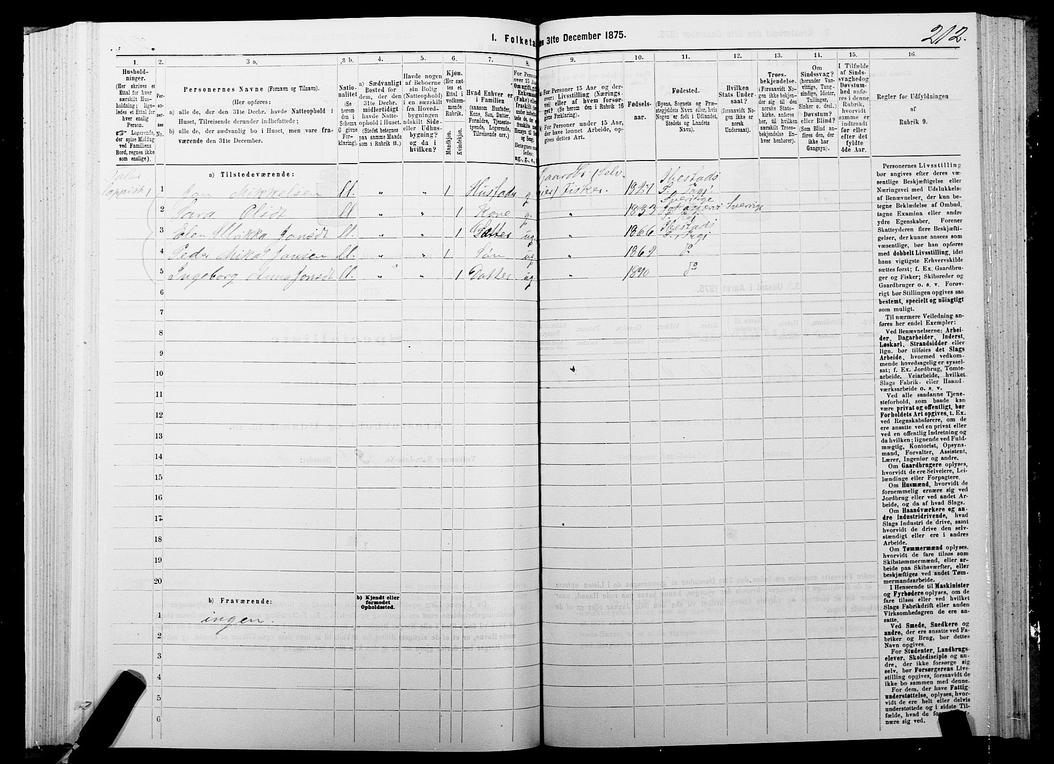 SATØ, 1875 census for 1917P Ibestad, 1875, p. 4212