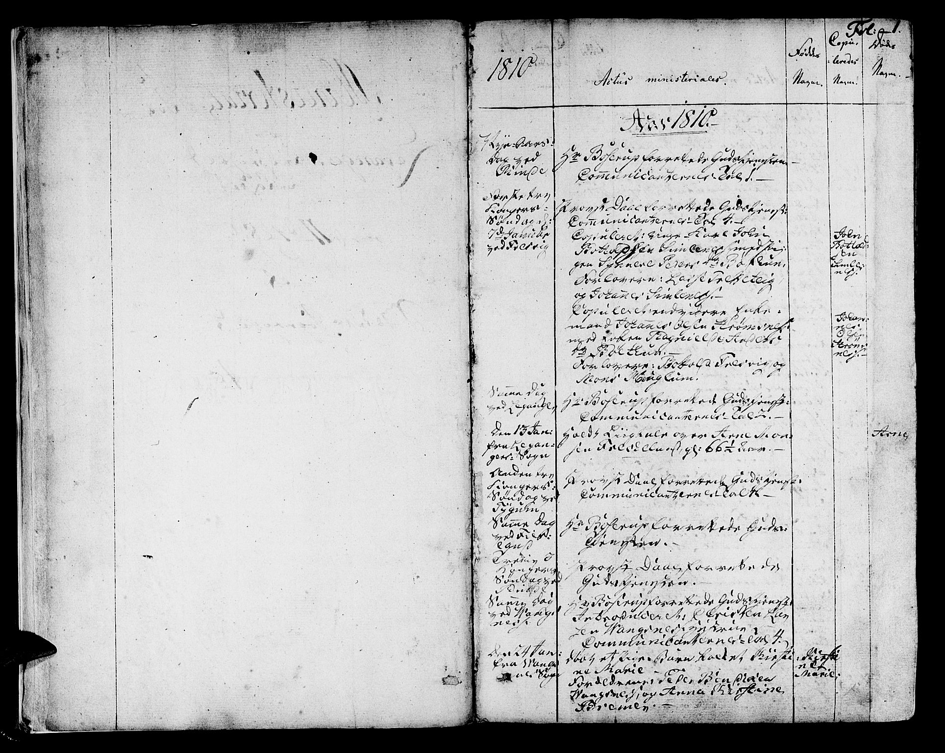 Leikanger sokneprestembete, SAB/A-81001: Parish register (official) no. A 6, 1810-1838, p. 1