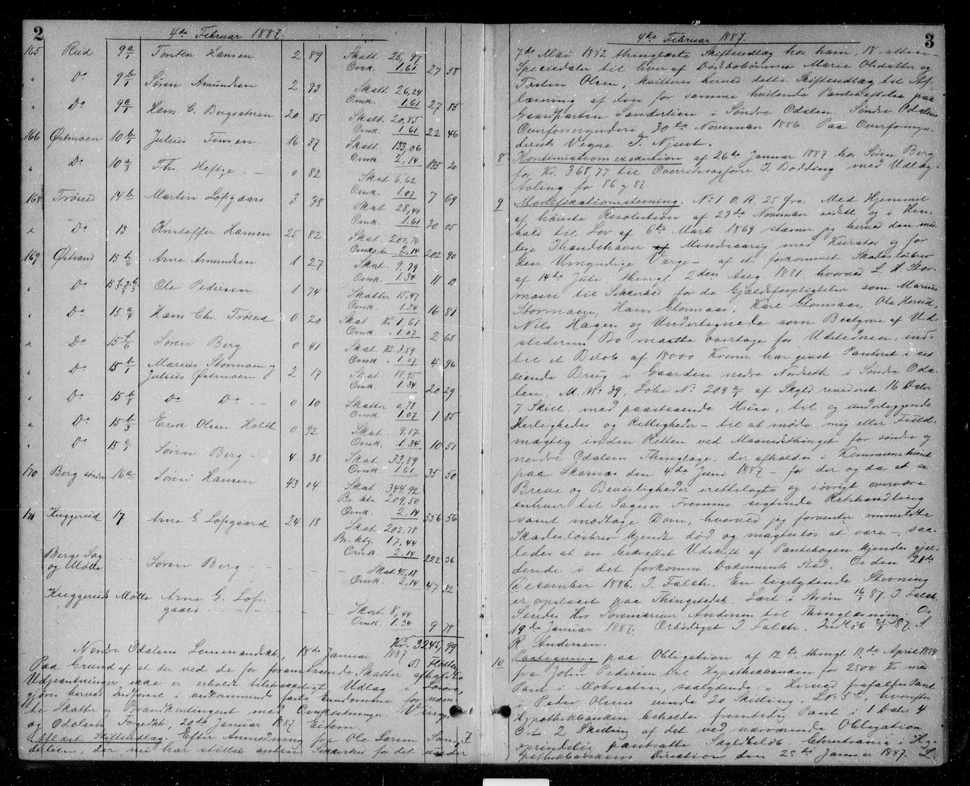 Vinger og Odal sorenskriveri, AV/SAH-TING-022/H/Hb/Hbb/L0004: Mortgage book no. 4, 1887-1890, p. 3