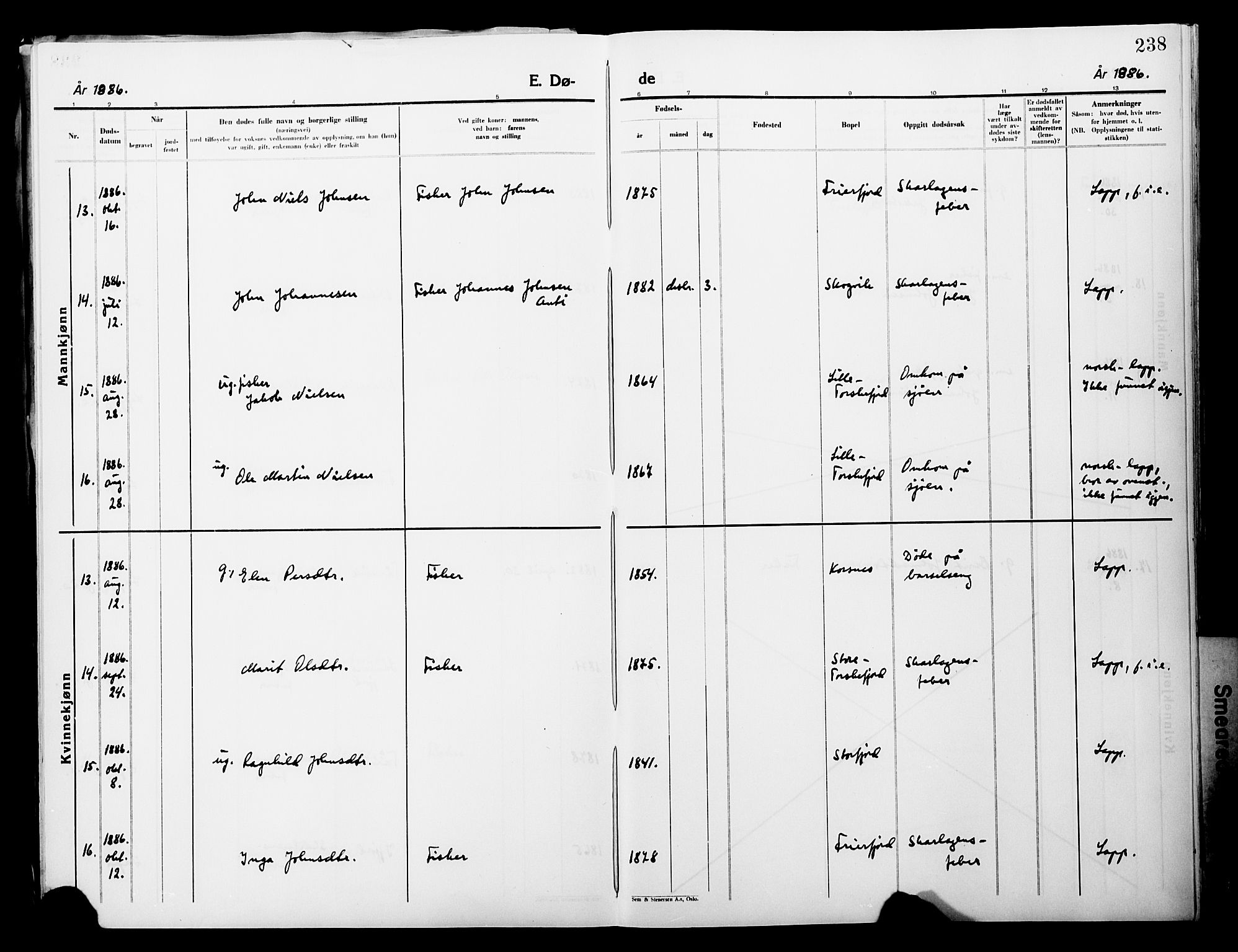 Lebesby sokneprestkontor, AV/SATØ-S-1353/H/Ha/L0004kirke: Parish register (official) no. 4, 1870-1902, p. 238