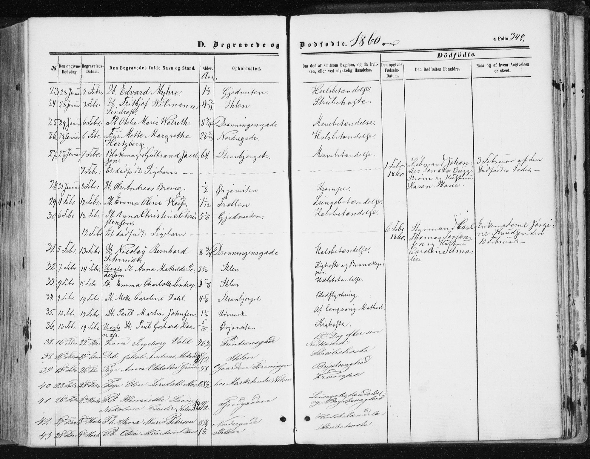 Ministerialprotokoller, klokkerbøker og fødselsregistre - Sør-Trøndelag, SAT/A-1456/602/L0115: Parish register (official) no. 602A13, 1860-1872, p. 348