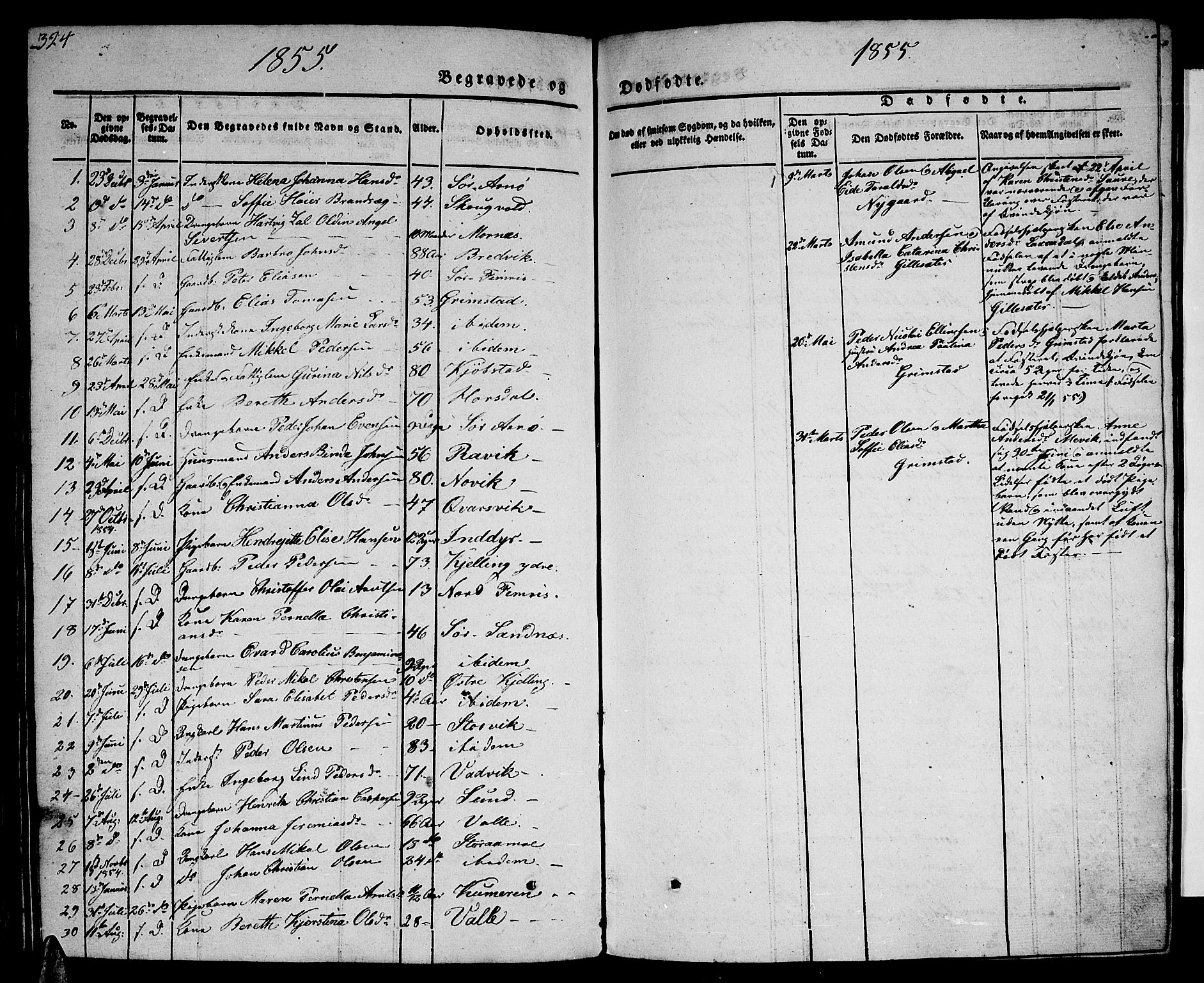 Ministerialprotokoller, klokkerbøker og fødselsregistre - Nordland, SAT/A-1459/805/L0106: Parish register (copy) no. 805C02, 1841-1861, p. 324