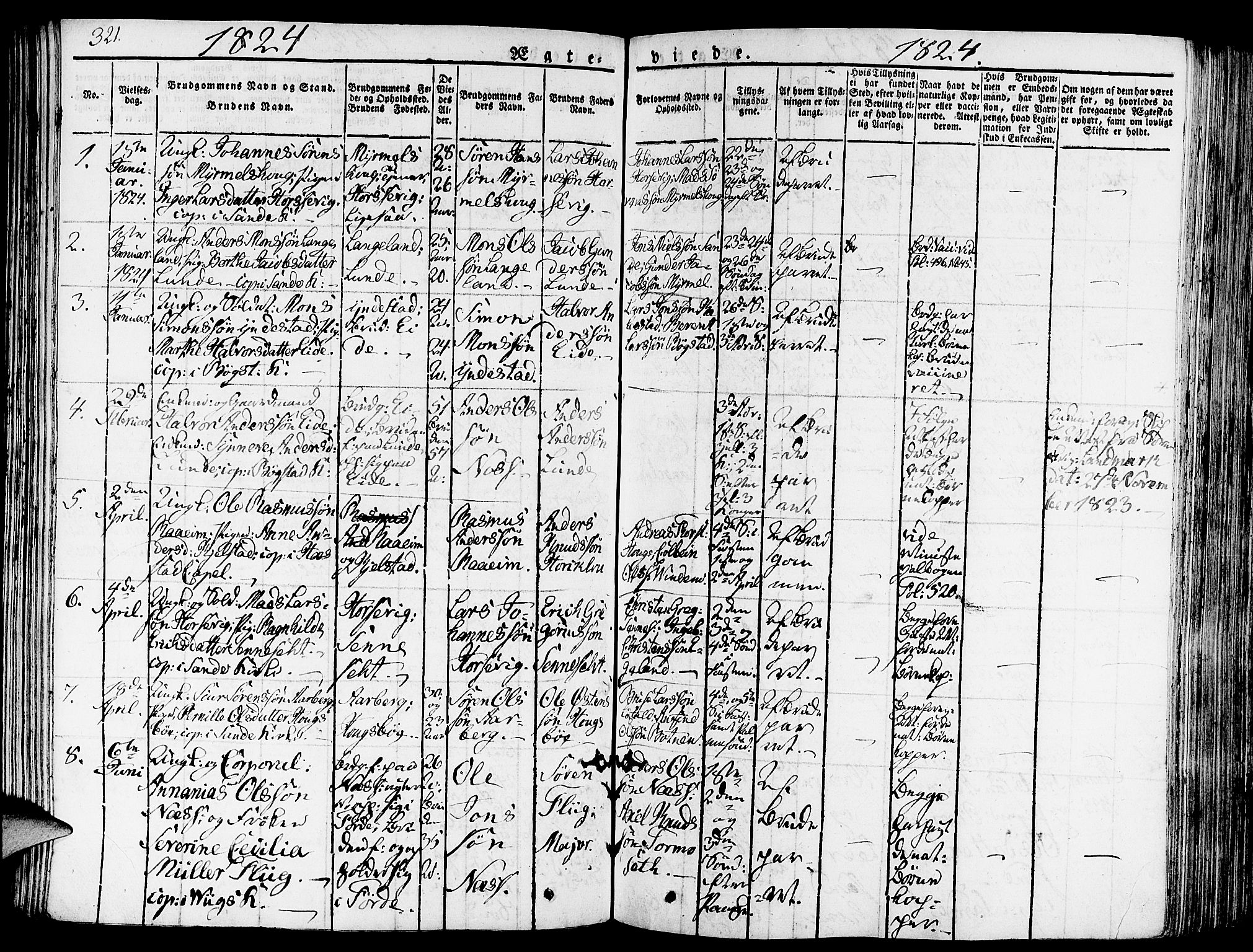 Gaular sokneprestembete, SAB/A-80001/H/Haa: Parish register (official) no. A 3, 1821-1840, p. 321