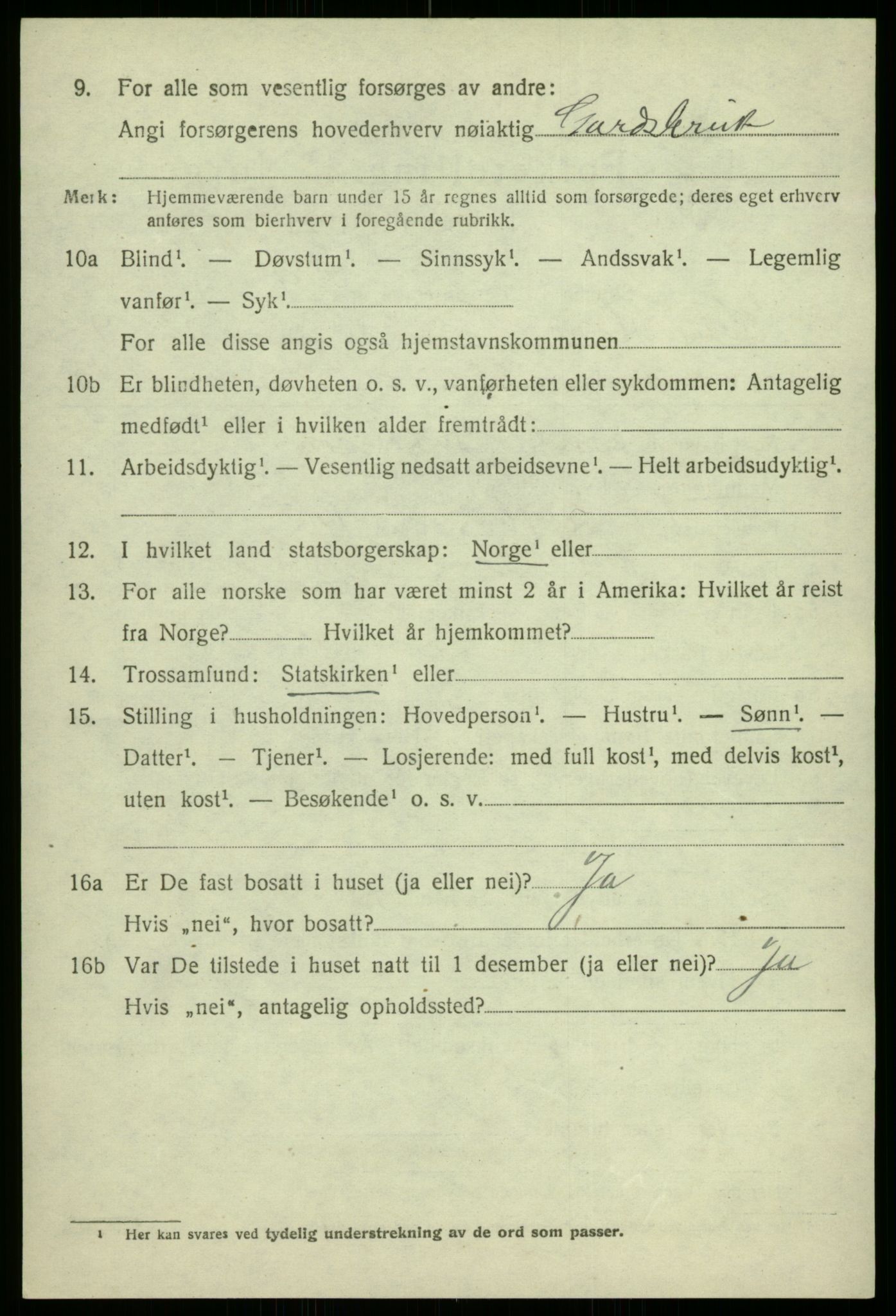 SAB, 1920 census for Kvam, 1920, p. 5984