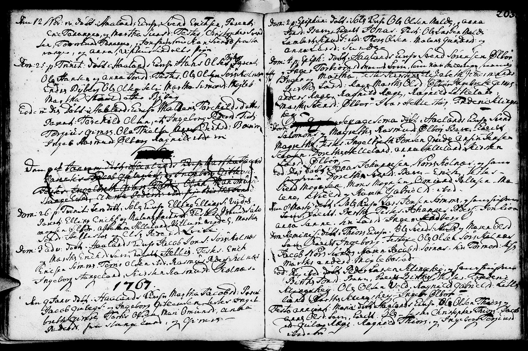 Håland sokneprestkontor, AV/SAST-A-101802/001/30BA/L0002: Parish register (official) no. A 2, 1722-1794, p. 203