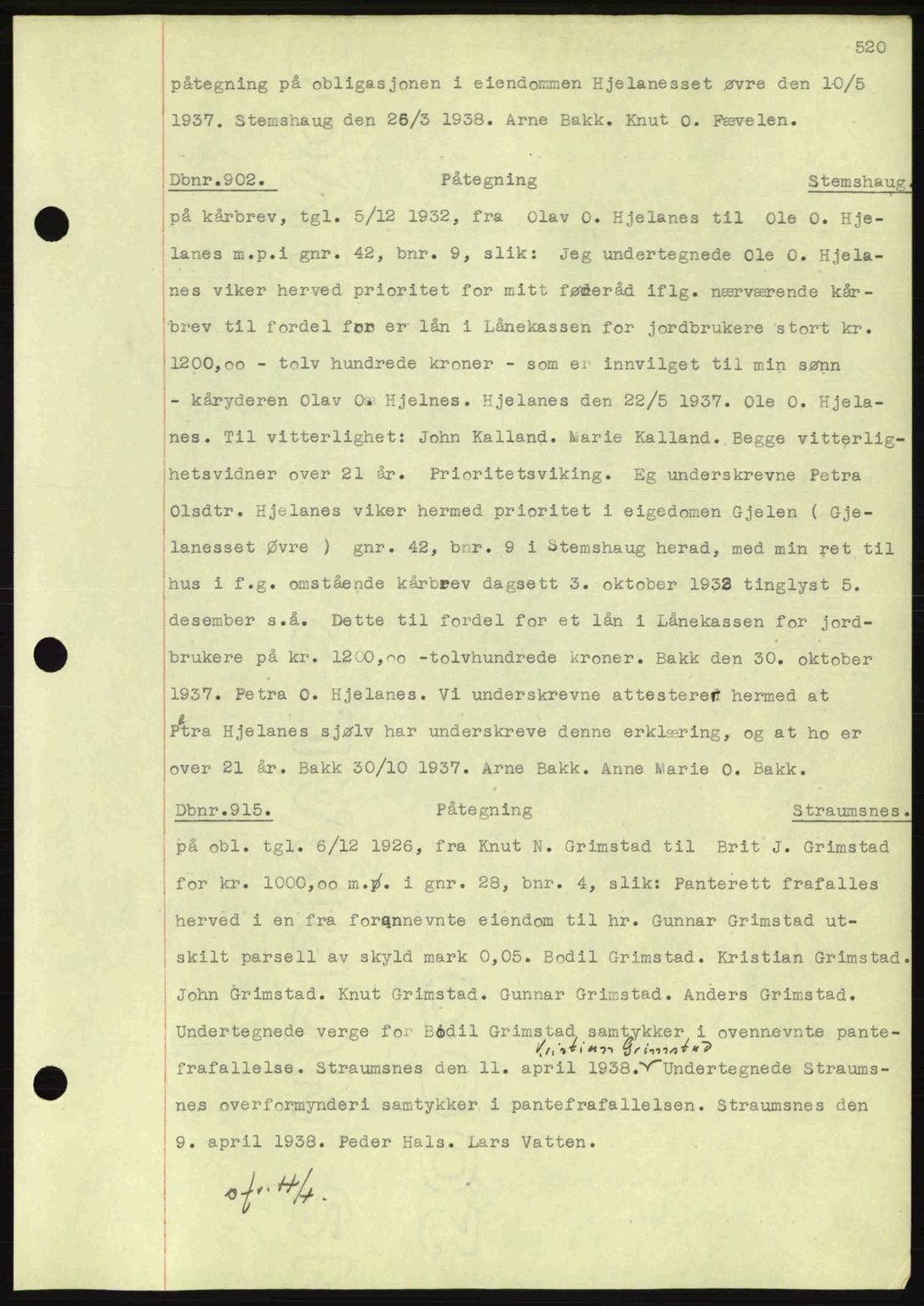 Nordmøre sorenskriveri, AV/SAT-A-4132/1/2/2Ca: Mortgage book no. C80, 1936-1939, Diary no: : 902/1938