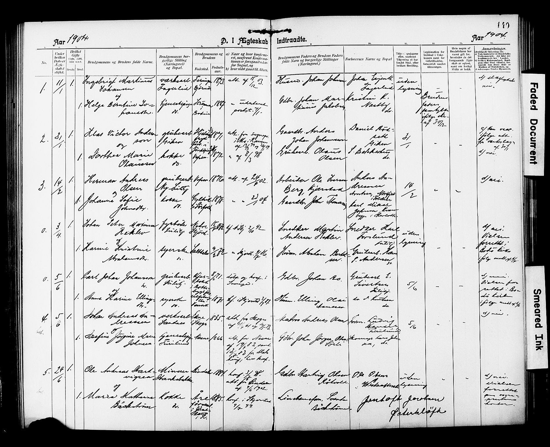 Ministerialprotokoller, klokkerbøker og fødselsregistre - Nordland, AV/SAT-A-1459/850/L0709: Parish register (official) no. 850A01, 1899-1909, p. 140