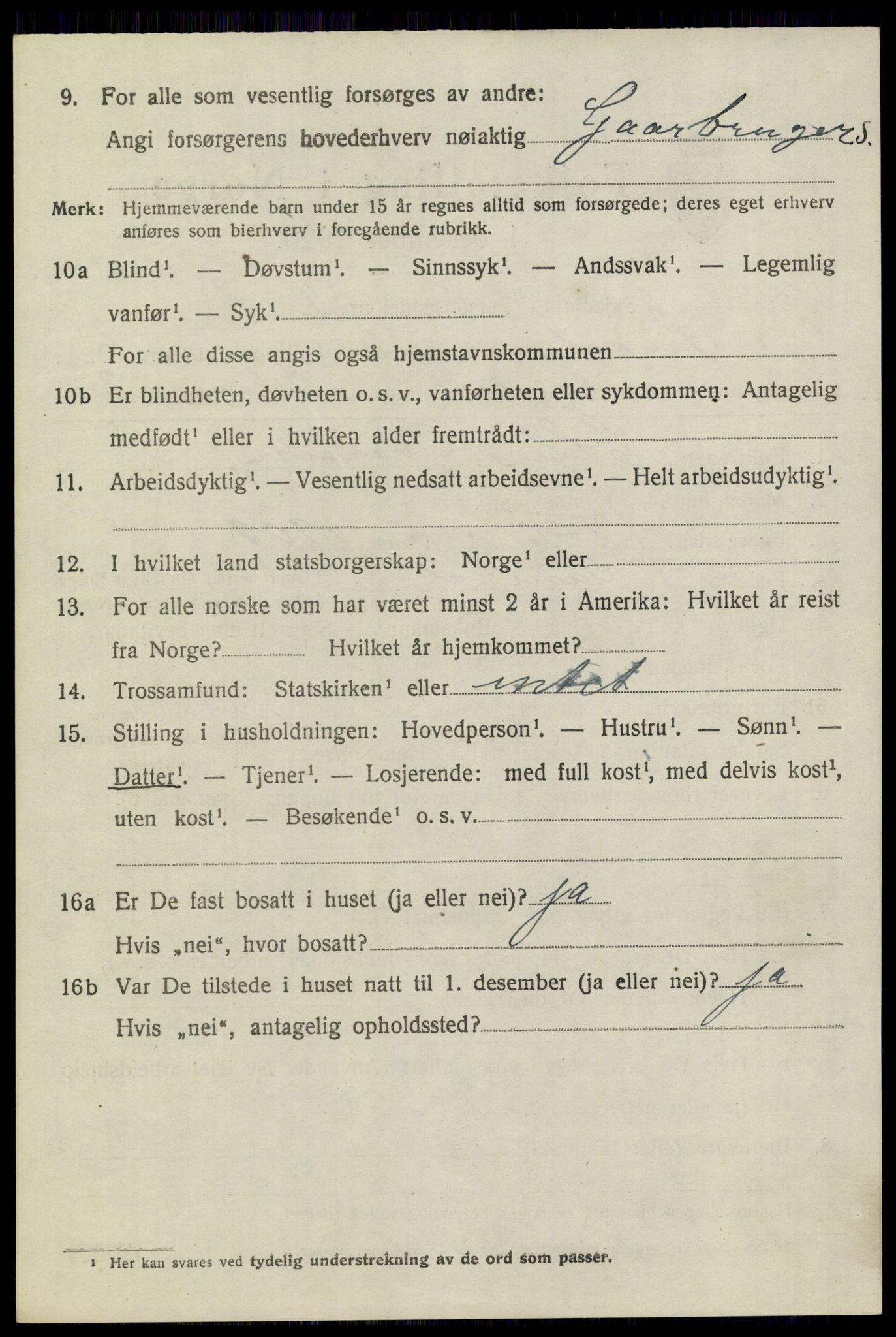 SAKO, 1920 census for Sannidal, 1920, p. 1650