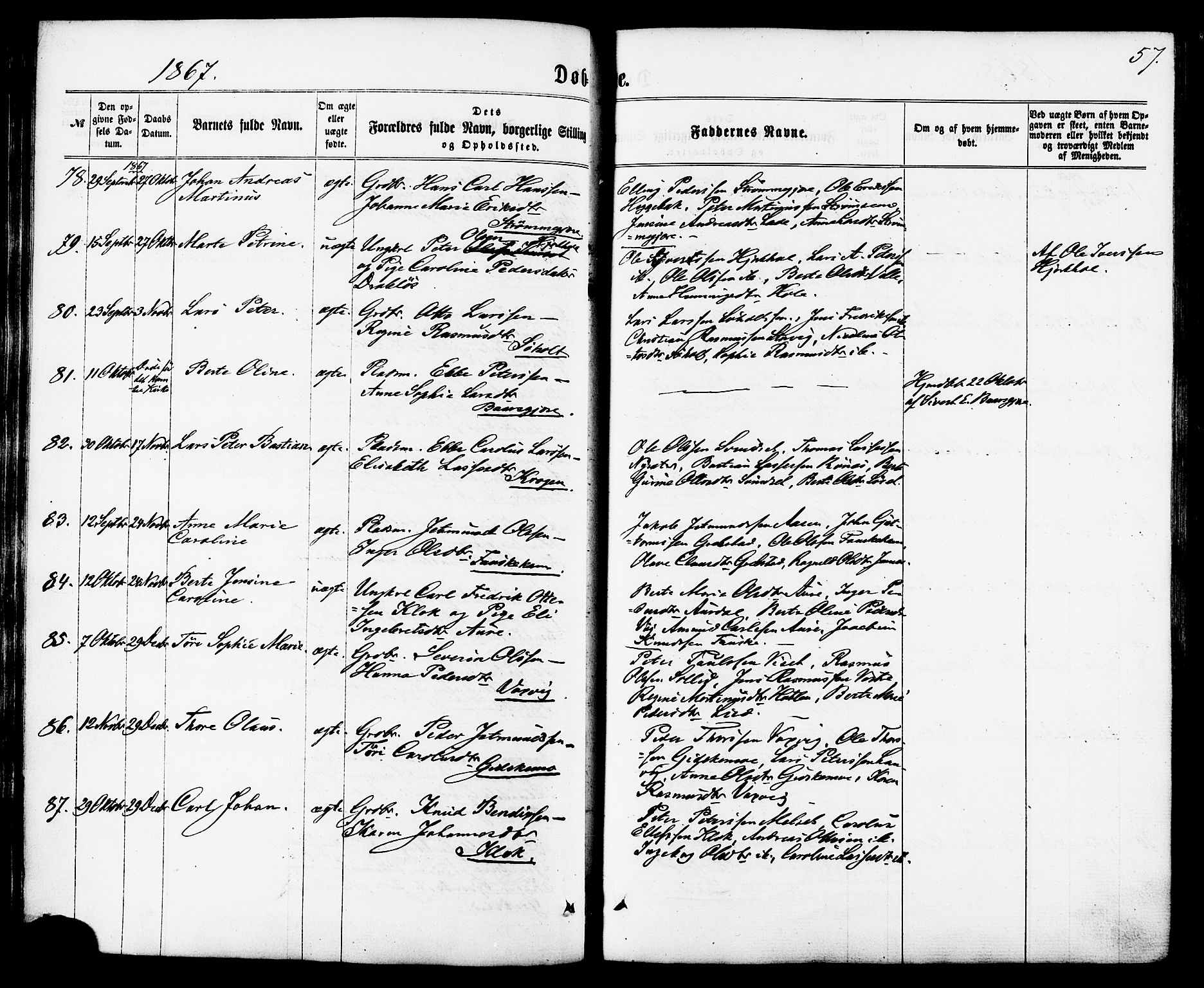 Ministerialprotokoller, klokkerbøker og fødselsregistre - Møre og Romsdal, AV/SAT-A-1454/522/L0314: Parish register (official) no. 522A09, 1863-1877, p. 57