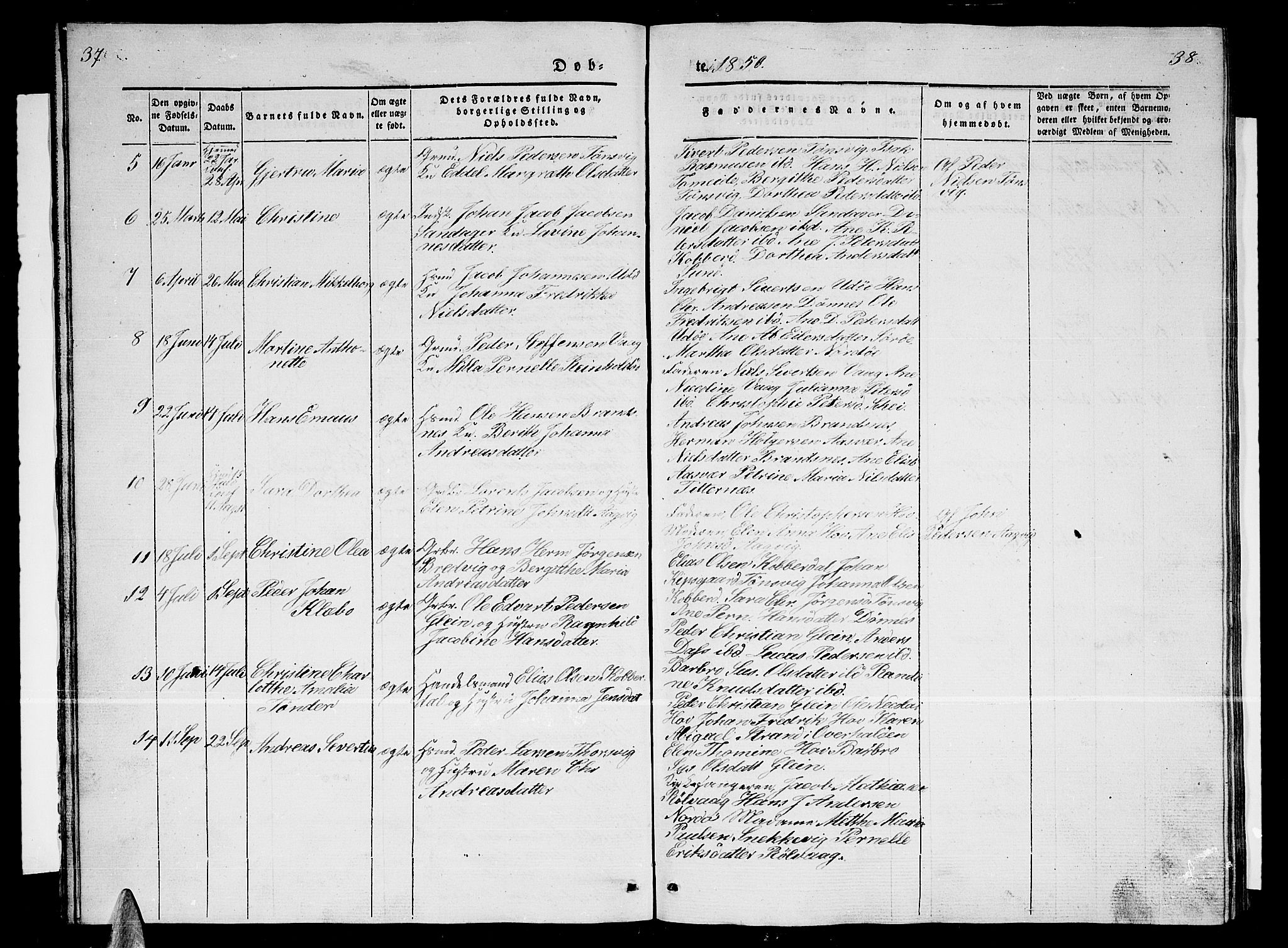 Ministerialprotokoller, klokkerbøker og fødselsregistre - Nordland, AV/SAT-A-1459/835/L0530: Parish register (copy) no. 835C02, 1842-1865, p. 37-38