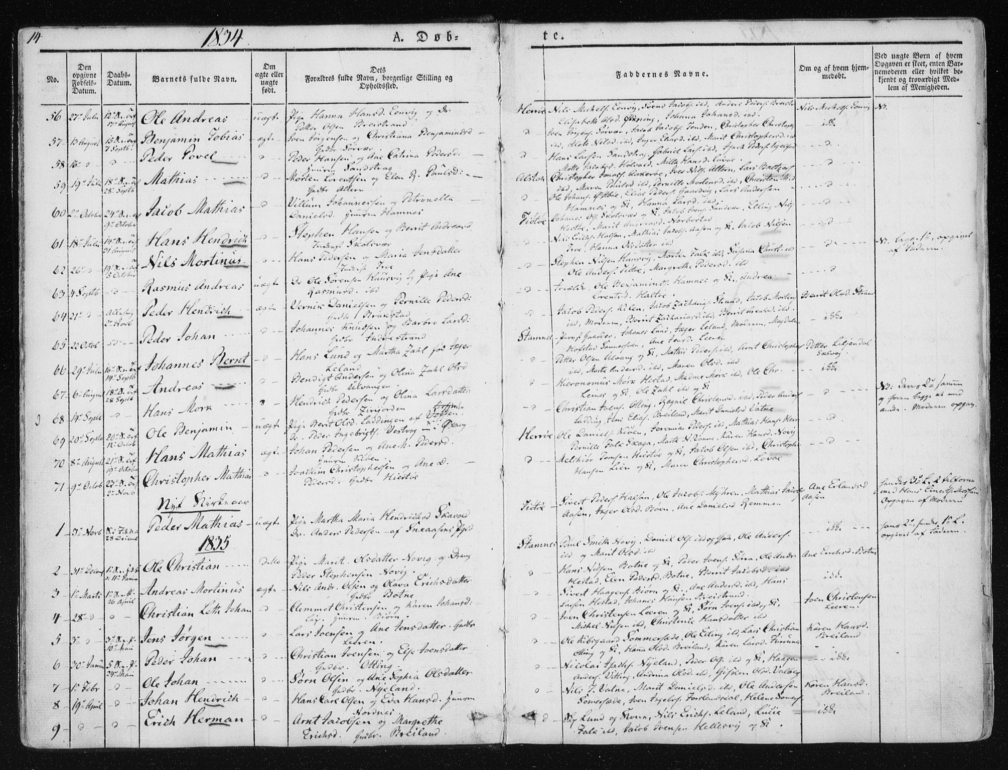 Ministerialprotokoller, klokkerbøker og fødselsregistre - Nordland, SAT/A-1459/830/L0446: Parish register (official) no. 830A10, 1831-1865, p. 14
