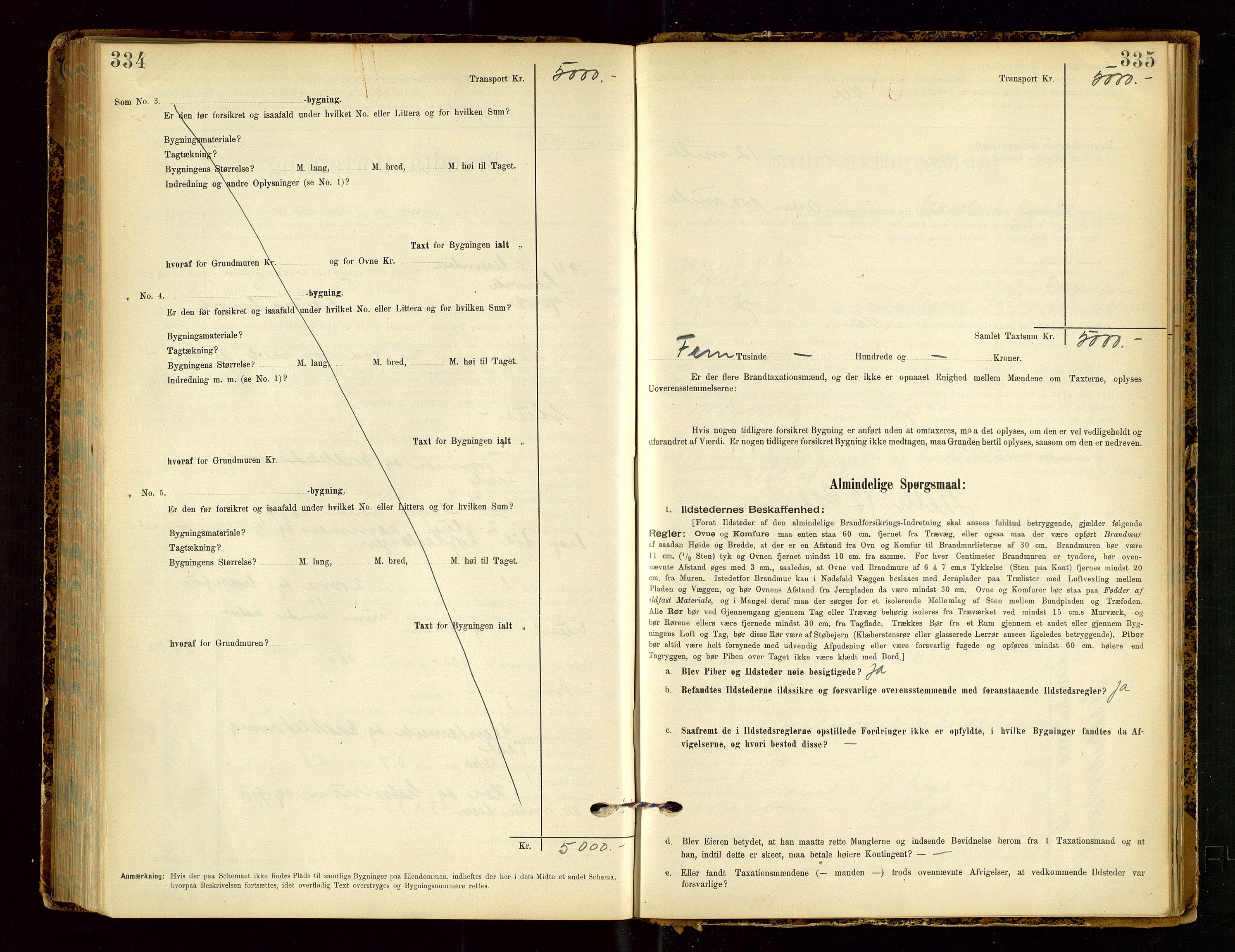 Tysvær lensmannskontor, AV/SAST-A-100192/Gob/L0002: "Brandtakstprotokol for Lensmanden i Tysvær", 1901-1932, p. 334-335