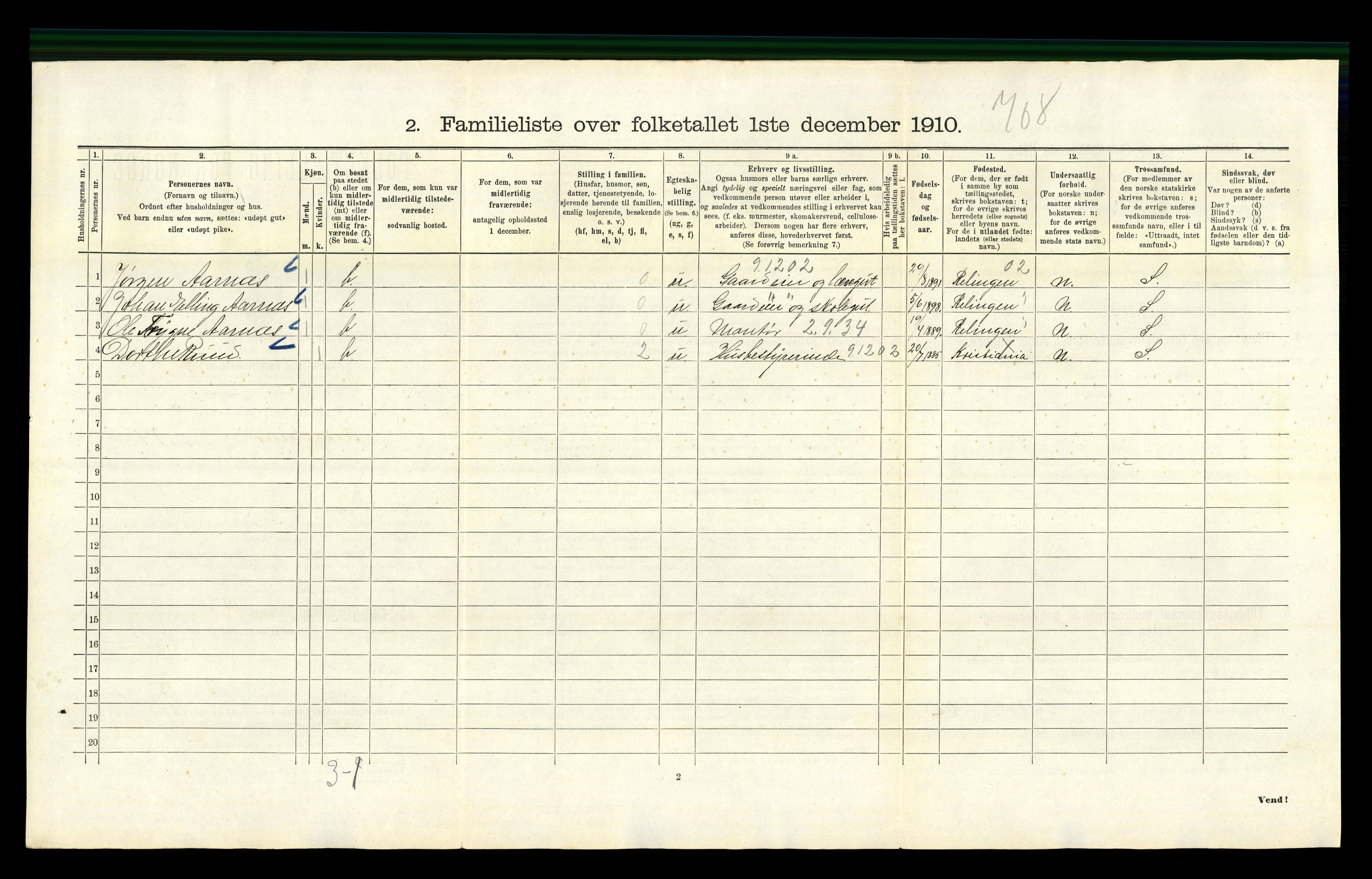 RA, 1910 census for Kristiania, 1910, p. 5428