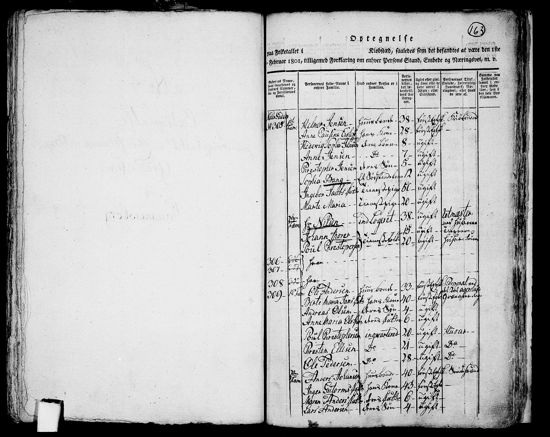 RA, 1801 census for 0301 Kristiania, 1801, p. 162b-163a