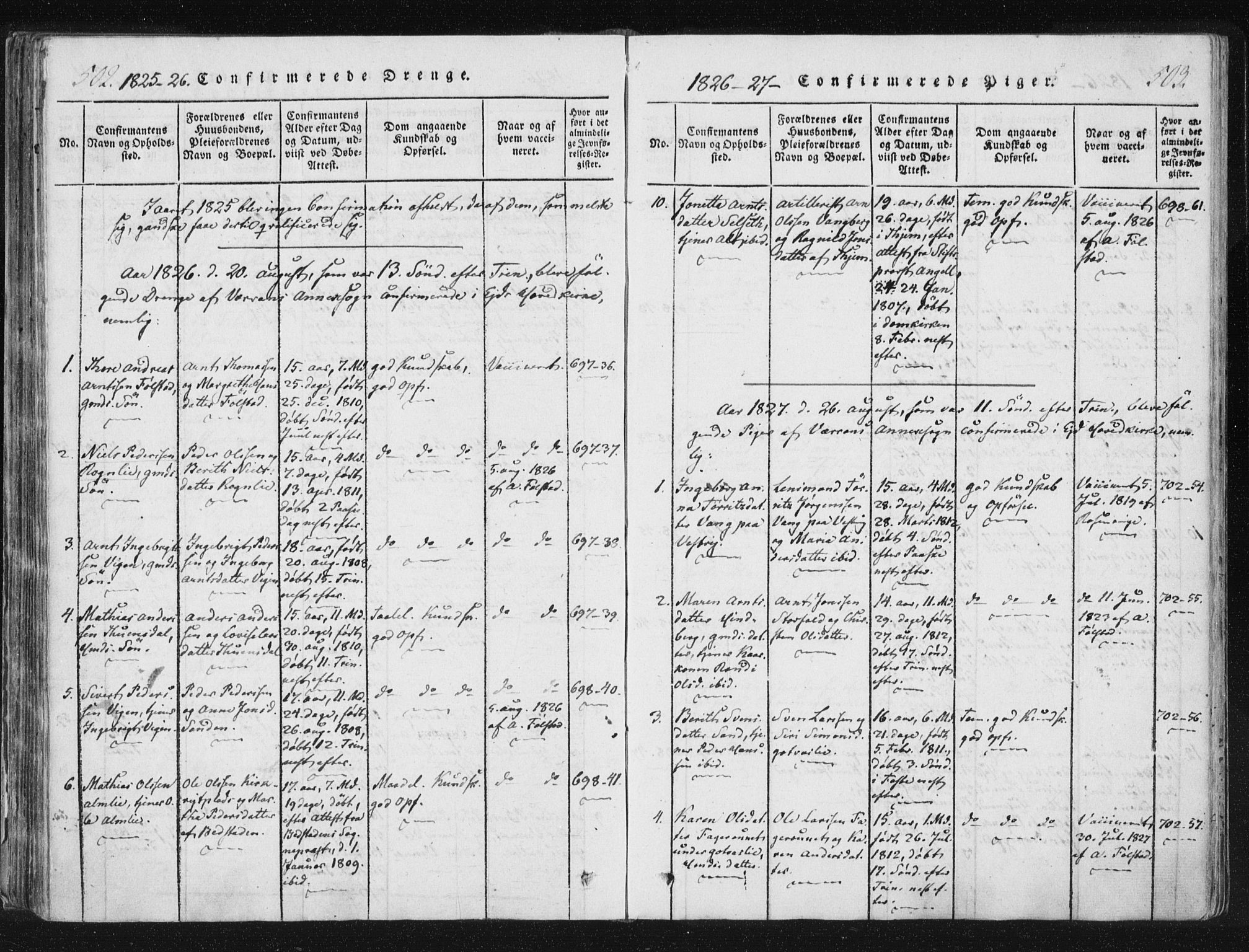 Ministerialprotokoller, klokkerbøker og fødselsregistre - Nord-Trøndelag, AV/SAT-A-1458/744/L0417: Parish register (official) no. 744A01, 1817-1842, p. 502-503