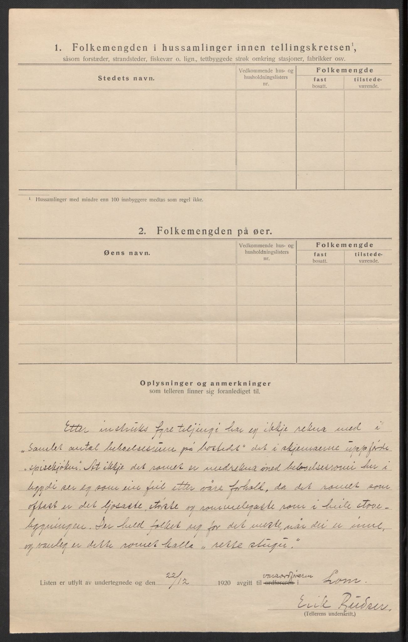 SAH, 1920 census for Lom, 1920, p. 16