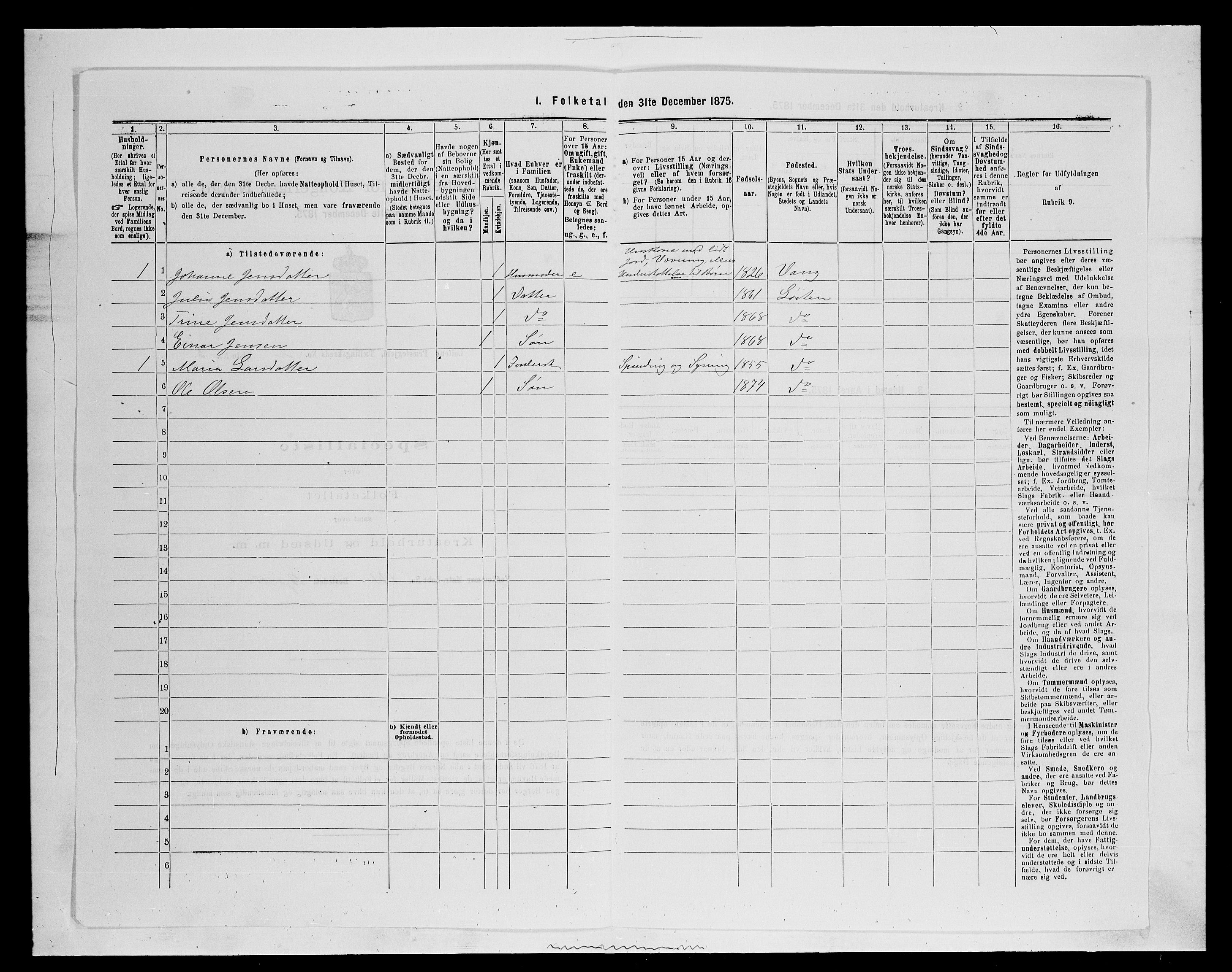 SAH, 1875 census for 0415P Løten, 1875, p. 438