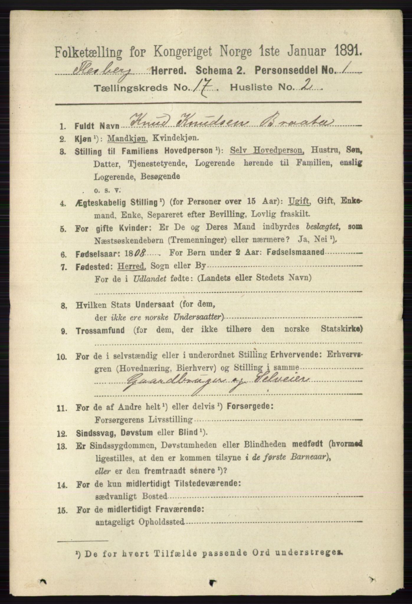 RA, 1891 census for 0631 Flesberg, 1891, p. 2993